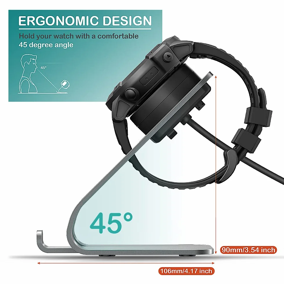 TUSITA Ładowarka Stacje Dokujące Kompatybilny z Garmin Fenix 7 7S 7X 6 6S 6X Pro 5S 5X Plus,Epix 2,Forerunner 945 45S 245,Instinct,Vivoactive 3 4S,Charging Dock for Vivomove 3S,Venu 2 Sq,Approach S60