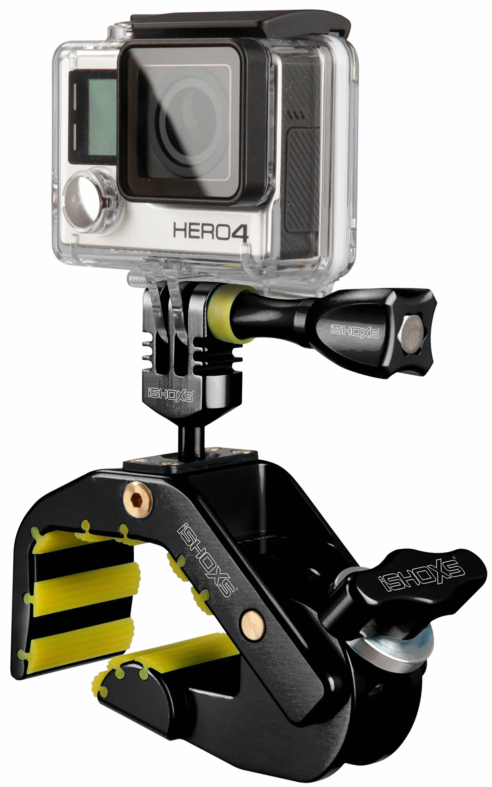 Shark – Solidny uchwyt do GoPro i kamer akcji | Dla profili Ø 28-65 mm (okrągłych lub płaskich) | Aluminium CNC, mocne trzymanie | Idealny do motocykli, MTB, rowerów, outdooru i przygód