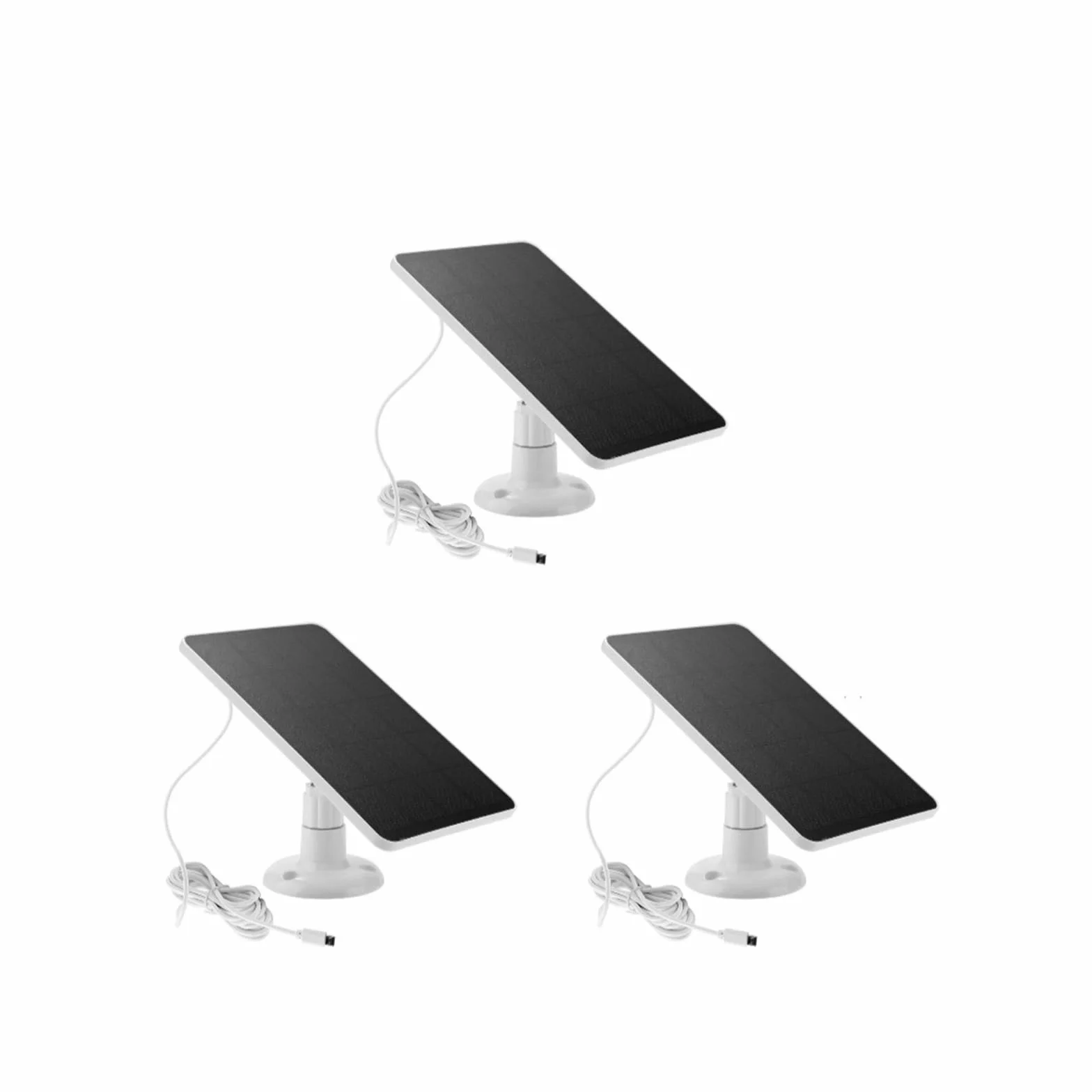 1 szt. 10W 5V ładowarka do ogniw słonecznych USB + type-c 2w1 ładowanie przenośne panele słoneczne do kamery bezpieczeństwa System oświetlenia domowego(White 3pcs)