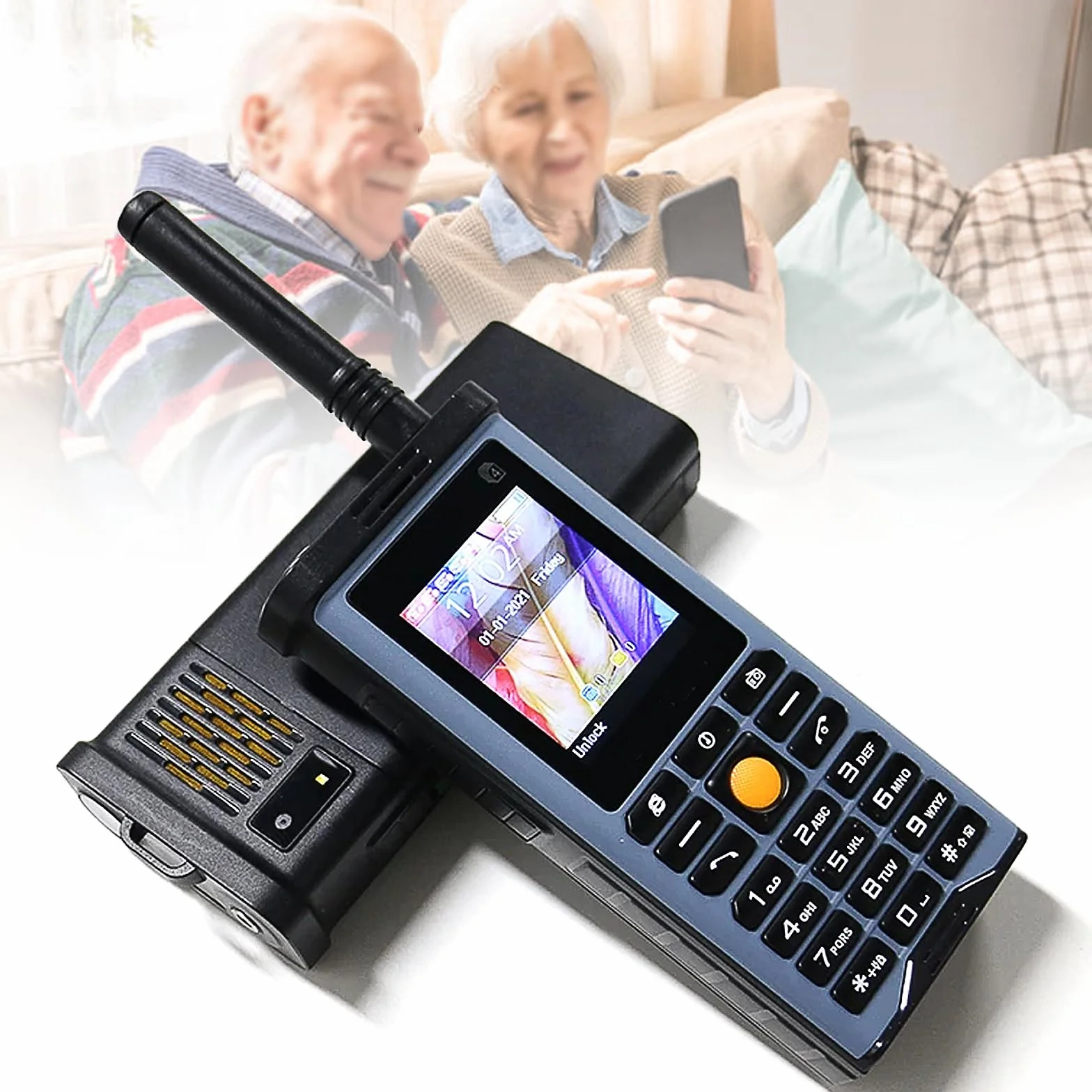Podstawowy telefon komórkowy dla osób starszych, telefon komórkowy 2G z dużym przyciskiem, odblokowany, standard sygnału GSM, obsługa kart dual SIM + SD,Blue