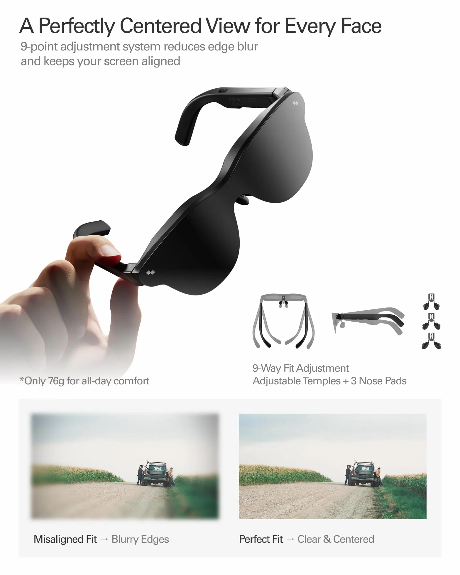 RayNeo Air 4 Pro Okulary AR/XR, Wyświetlacz HDR10, Chip Vision 4000, Wirtualne Kino 201 cali, Dźwięk przez Bang & Olufsen, Okulary 3D do Filmów i Gier dla iPhone 17,16,15/Android/Mac/Steam Deck/PS4/5