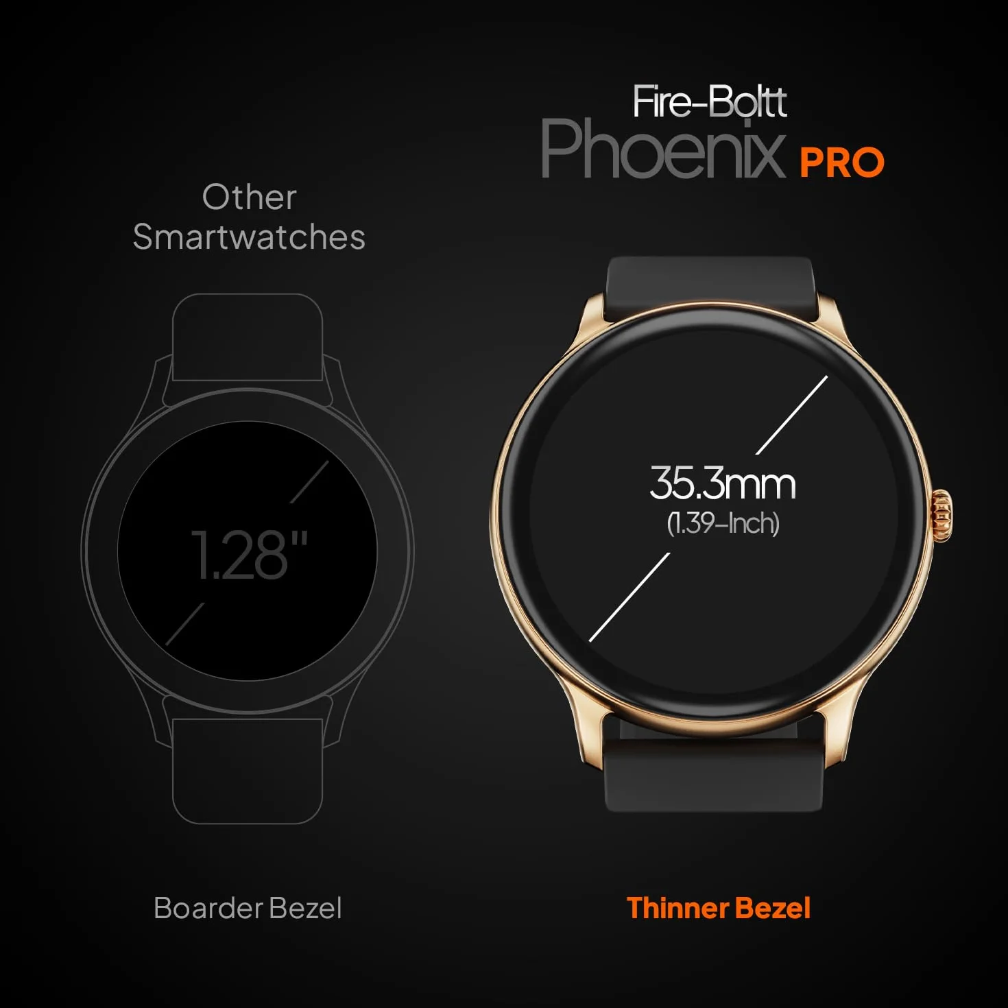 Fire-Boltt Phoenix Pro Smart Watch 3.5 cm wyświetlacz HD, połączenia Bluetooth, asystent głosowy AI, 120 trybów sportowych, wodoodporność IP67, monitor SpO2, inteligentny zegarek dla mężczyzn i kobiet