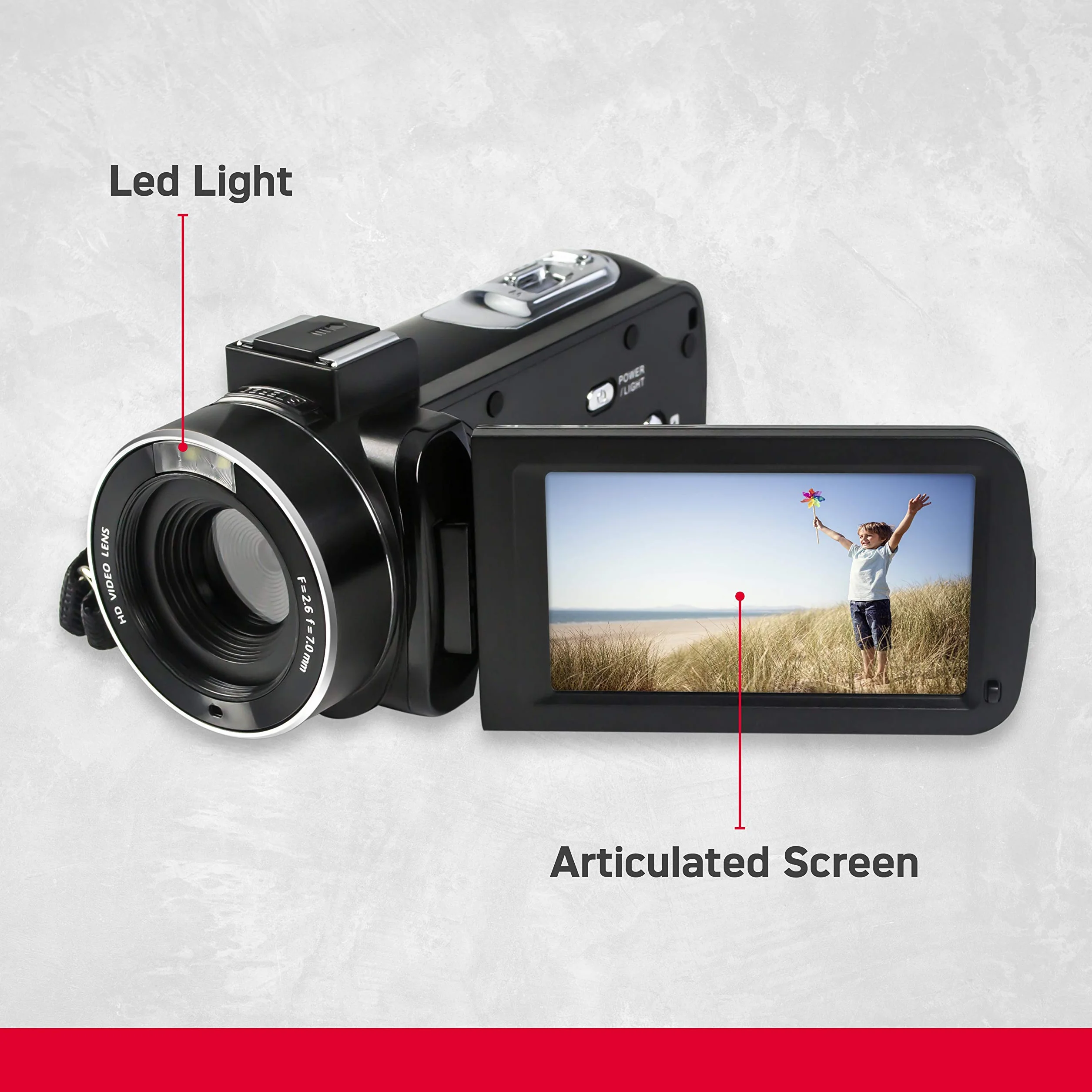 AGFA Realimove CC2700 - kamera cyfrowa, wideo 2,7K, 24MP, ekran dotykowy 3'', 18-krotny zoom, pilot zdalnego sterowania, 2 baterie, mikrofon, bateria litowa - czarny