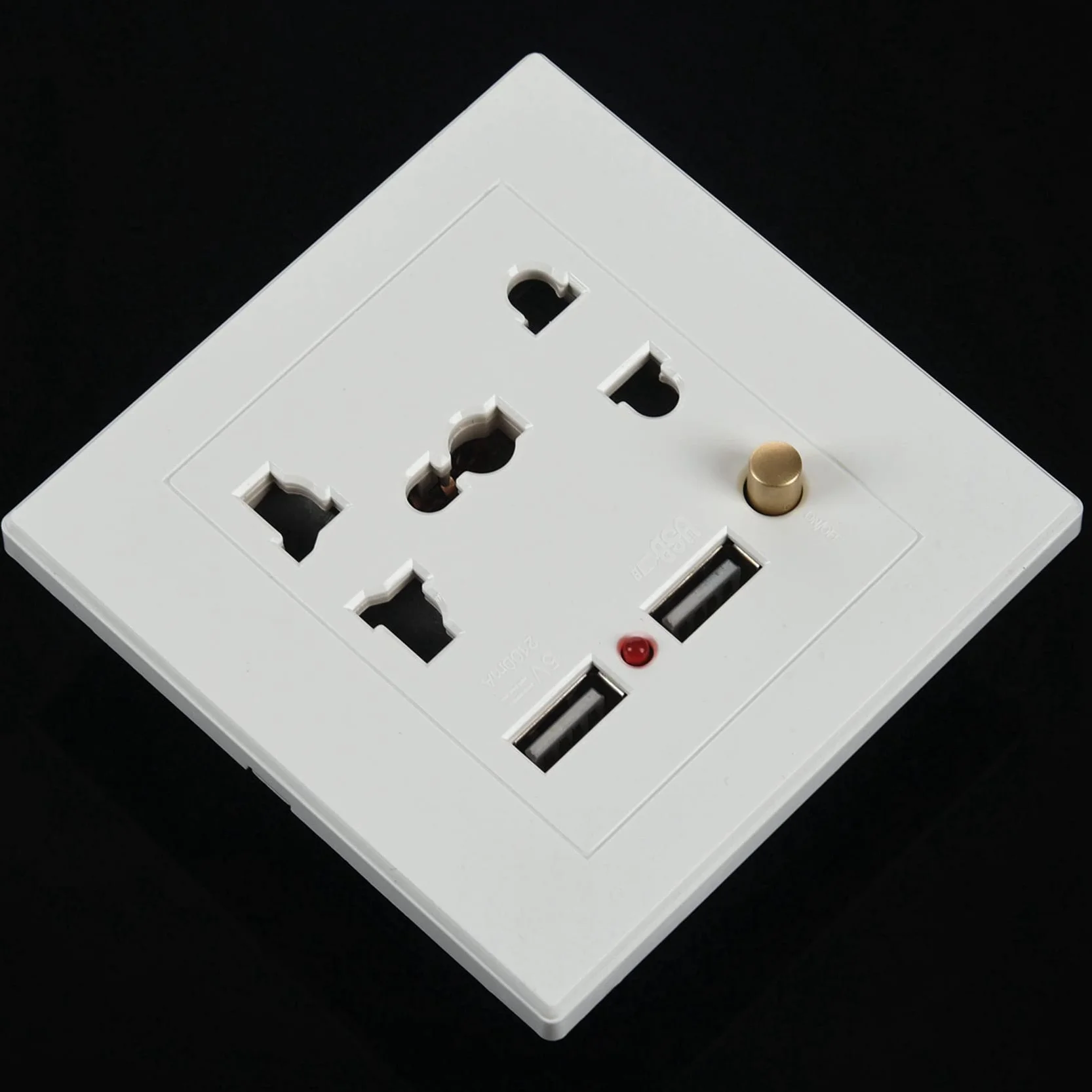 20X 2.1A PodwóJna łAdowarka śCienna Usb Adapter Gniazda Uniwersalny Panel Gniazdka z PrzełąCznikiem