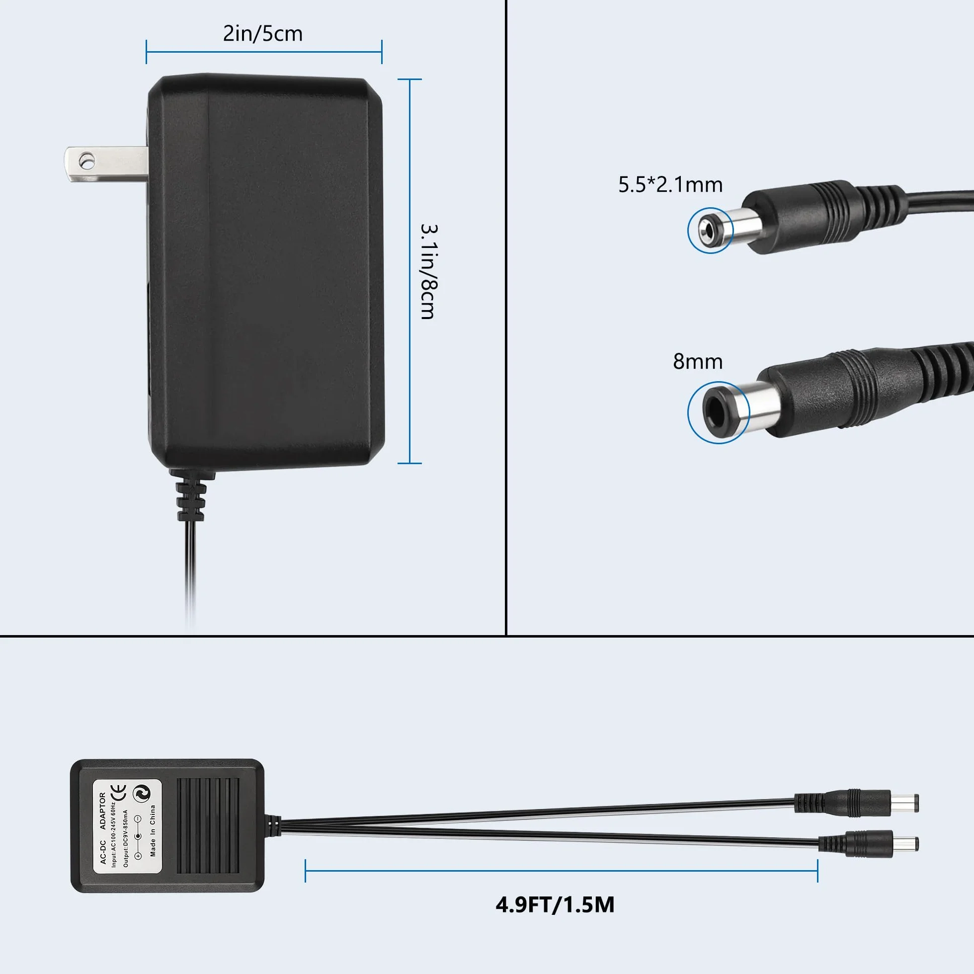do zasilacza SNES, kabel zasilający NES kompatybilny z Super Nintendo/SNES/NES/Sega Genesis mk1 / Genesis 2 / Atari Jaguar