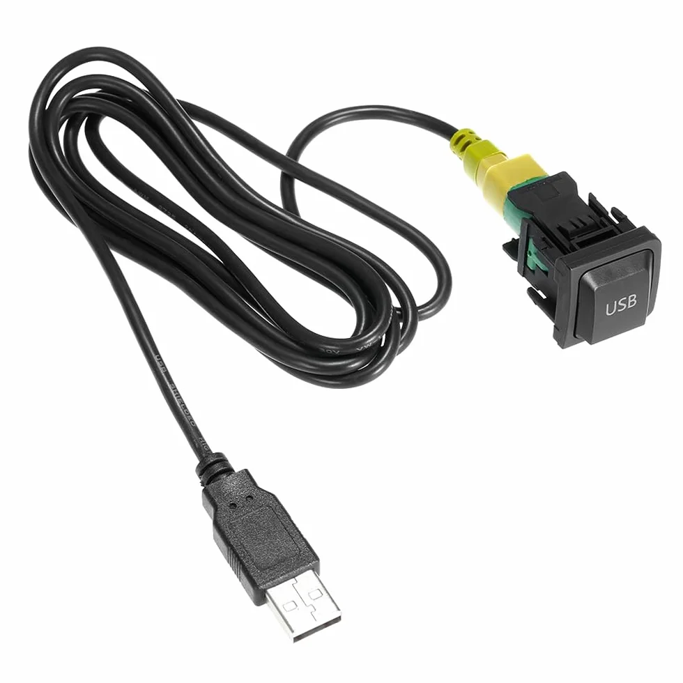 Shkalacar Adapter USB audio 130 cm, samochodowy odtwarzacz audio, kabel radiowy, kompatybilny z VW