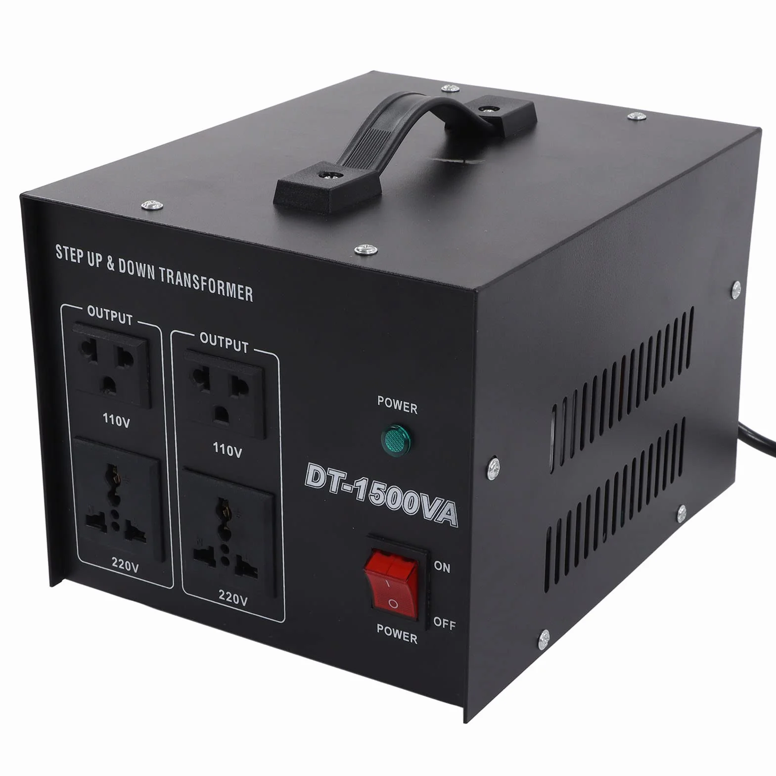 Przetwornica napięcia podwyższającego i obniżającego - Transformator napięciowy o dużej wytrzymałości 1500 W - Dwukierunkowa jednostka 110 V na 220 V i 220 V na 110 V z rdzeniem