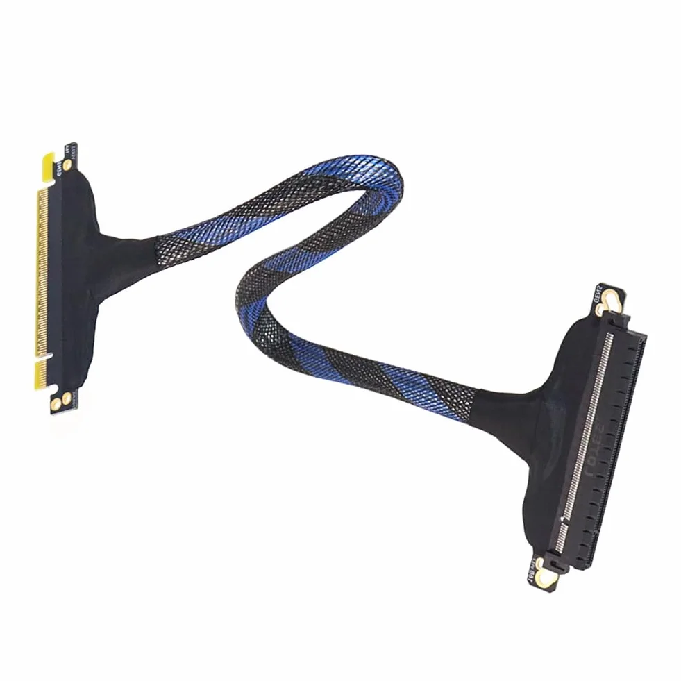 Przedłużacz PCIe 5.0 X16, szybki kabel PCI-e Gen5 bez , przedłużacz GPU do karty graficznej RTX5090 50 cm.