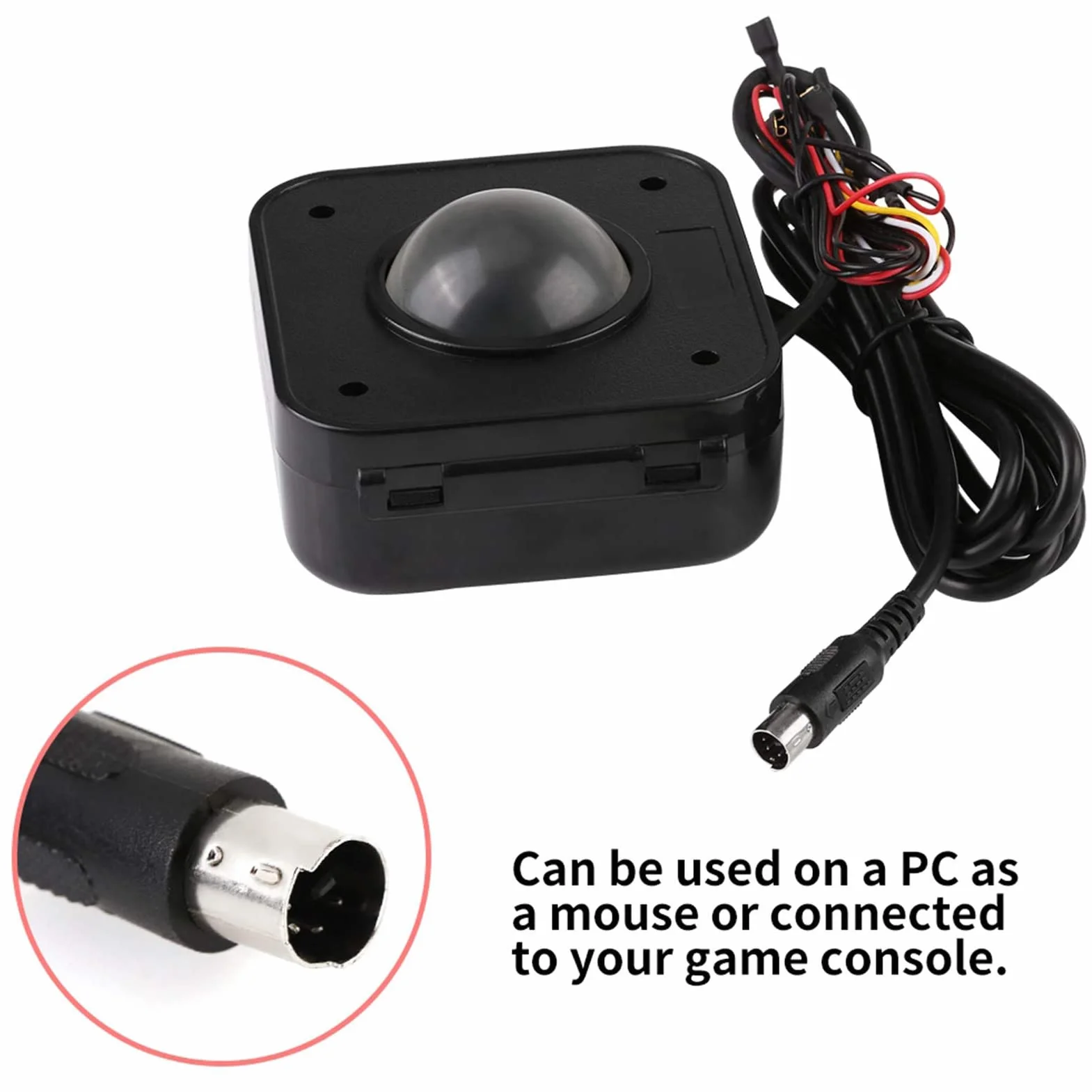 WANGCL 4,5 cm okrągła mysz LED Trackball PS/2 złącze PCB, przewodowy trackball USB do gier zręcznościowych