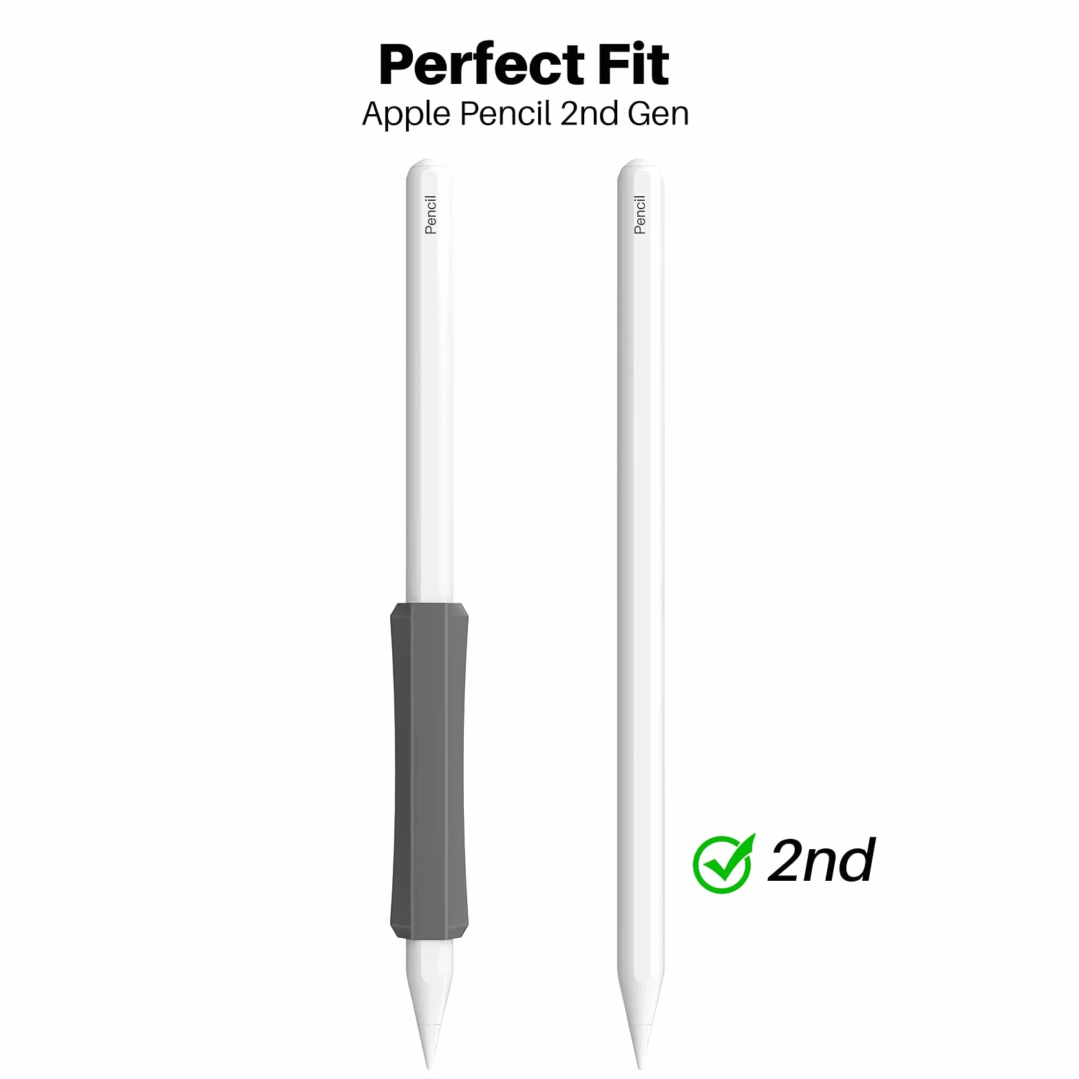 NIUTRENDZ Silikonowy uchwyt do Apple Pencil 2. generacji i Apple Pencil (USB-C) ergonomiczna konstrukcja pokrowiec ochronny biały szary czarny