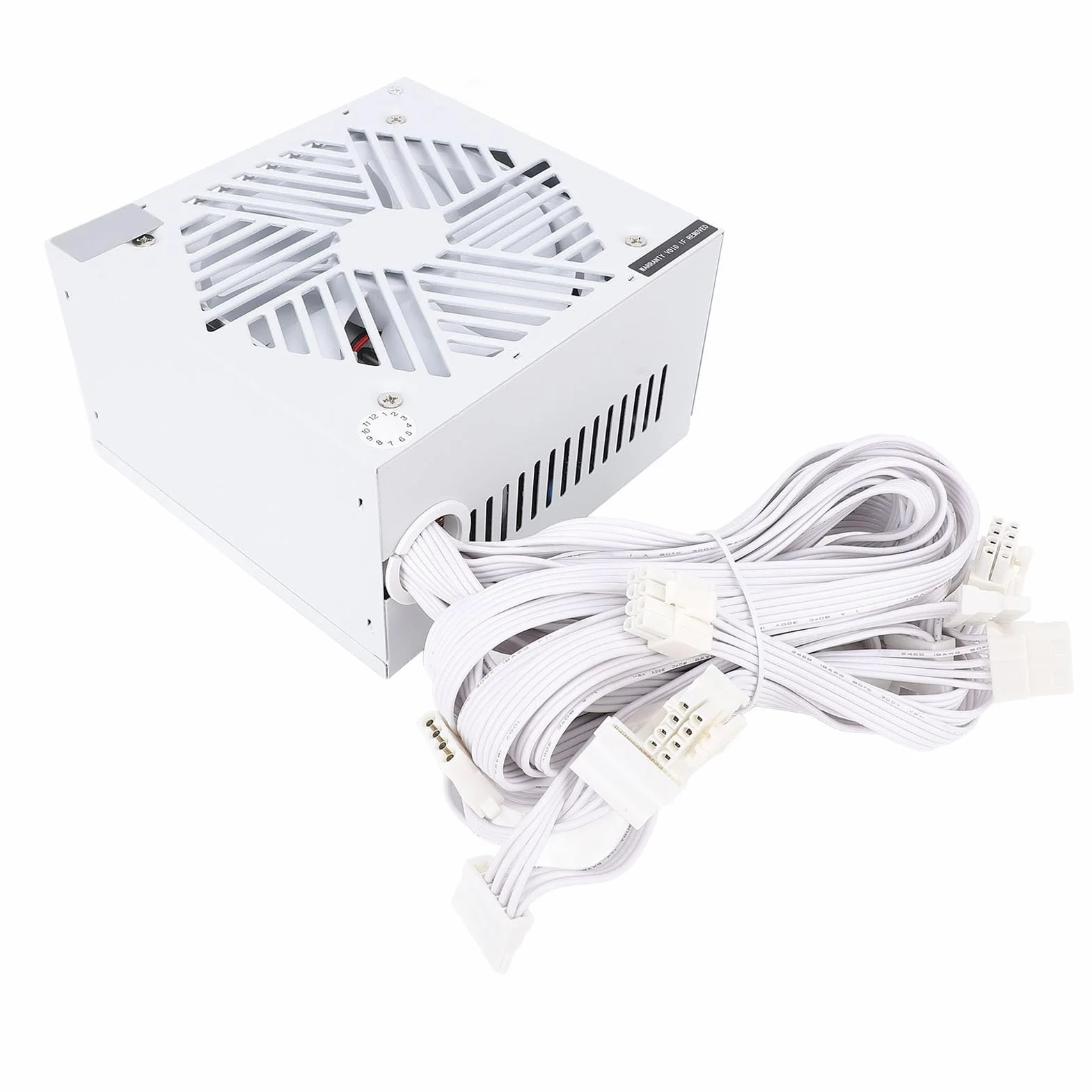 Generic Inteligentny Zasilacz Komputerowy ATX 600 W z możliwością Wszechstronnej Manipulacji i Kompleksowymi Funkcjami Ochronnymi dla Entuzjastów Gier Stop Aluminium W Kolorze Białym z Kablem