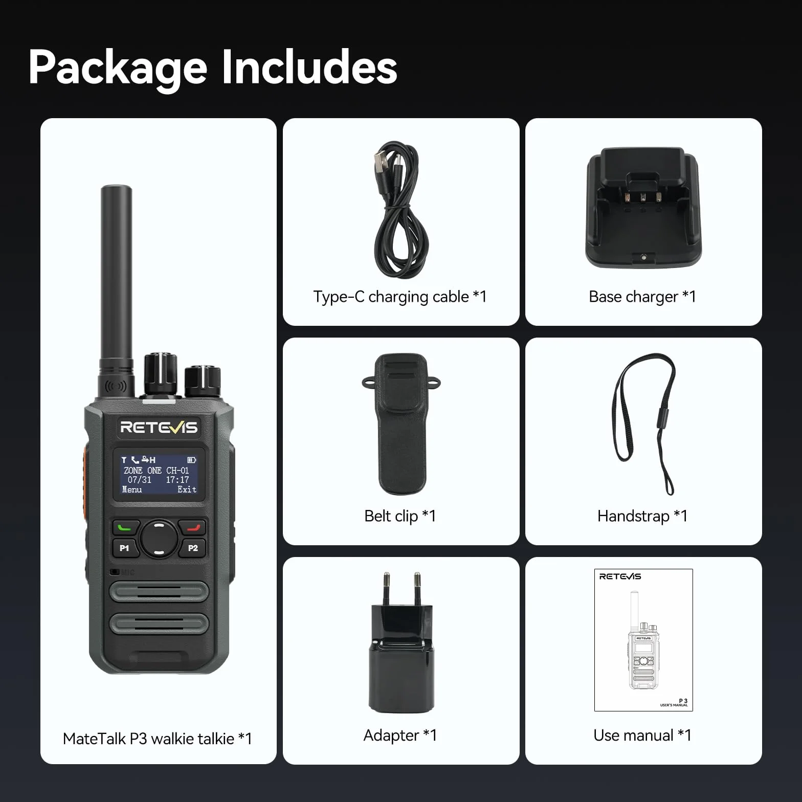 Retevis MateTalk P3 Krótkofalówki DMR Kompatybilne z Radiotelefonami Motorola, Szybkie Ładowanie, Miniaturowe Przenośne Krótkofalówki o Dużym Zasięgu, Ekran LCD, do Hoteli (1 opakowanie)