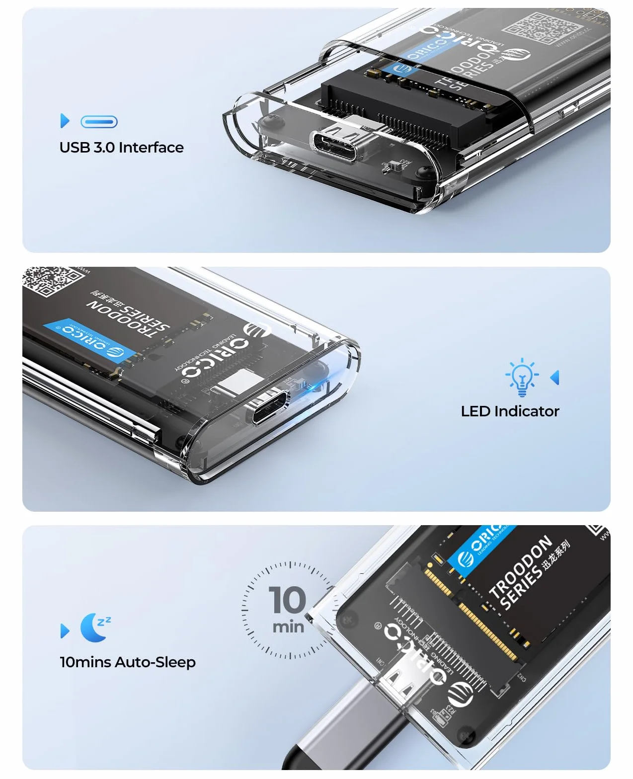 ORICO mSATA SSD adapter USB 3.0 5 Gbit/s beznarzędziowa obudowa 2 TB Max-TC10
