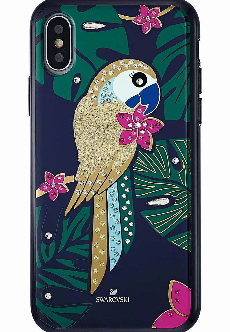 Swarovski Etui na smartfony ze sztywną ochroną Tropical Parrot, iPhone® X - XS, ciemne kolory - 5520550