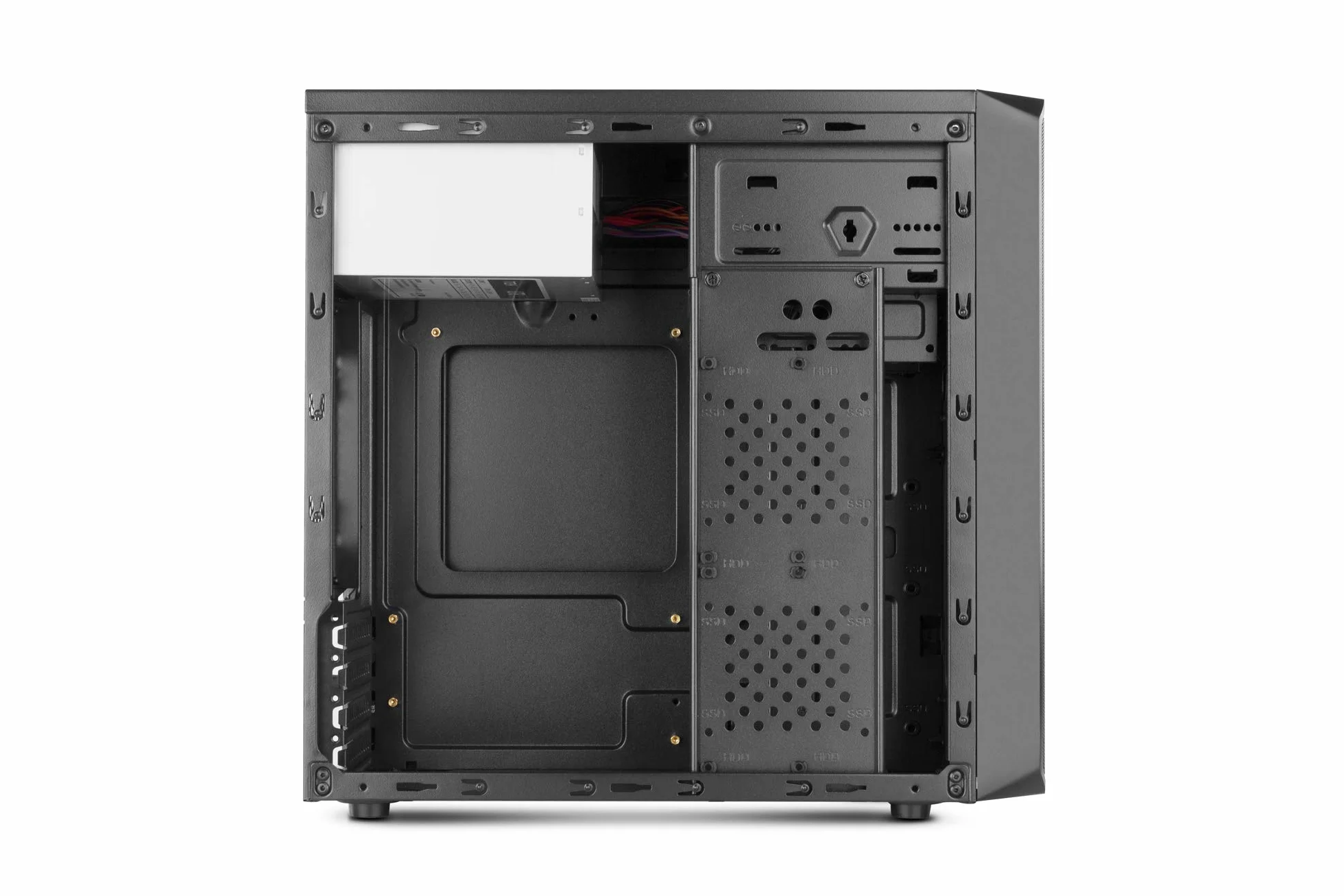 NOX LITE030 -NXLITE030 - obudowa PC, szczotkowana przód, fabrycznie zainstalowany zasilacz ATX 500 W, kompatybilny z płytami ATX, Micro ITX, czarny