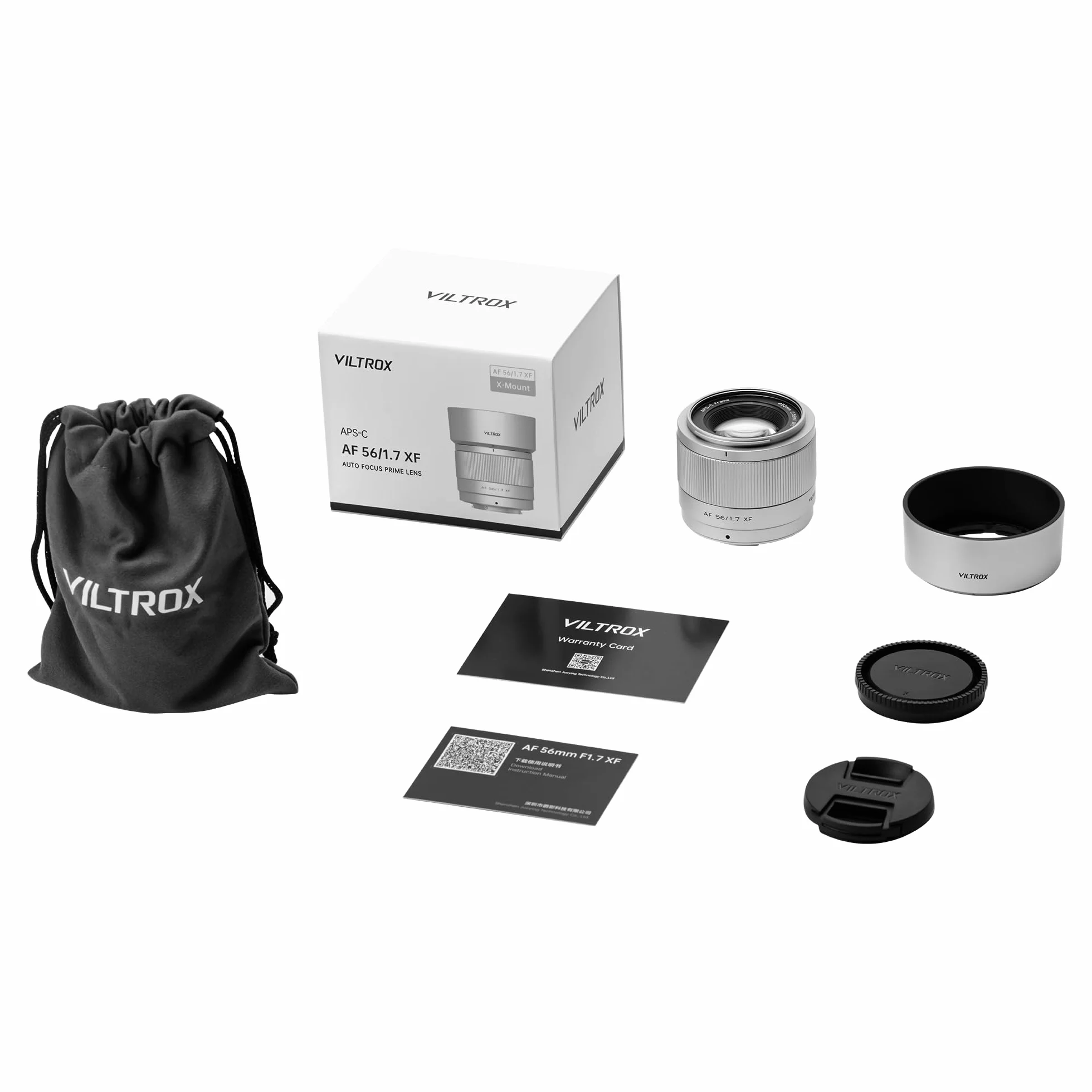 VILTROX 56mm F1.7 Fuji, 56mm f/1.7 XF dla Fuji X Mount obiektyw, obiektyw APS-C dla Fuji X-Mount X-T5 X-T4 X-T30 II X-S10 X-T200 X-T30 X-H1 X-H2 X-T3 X-M5, srebrny