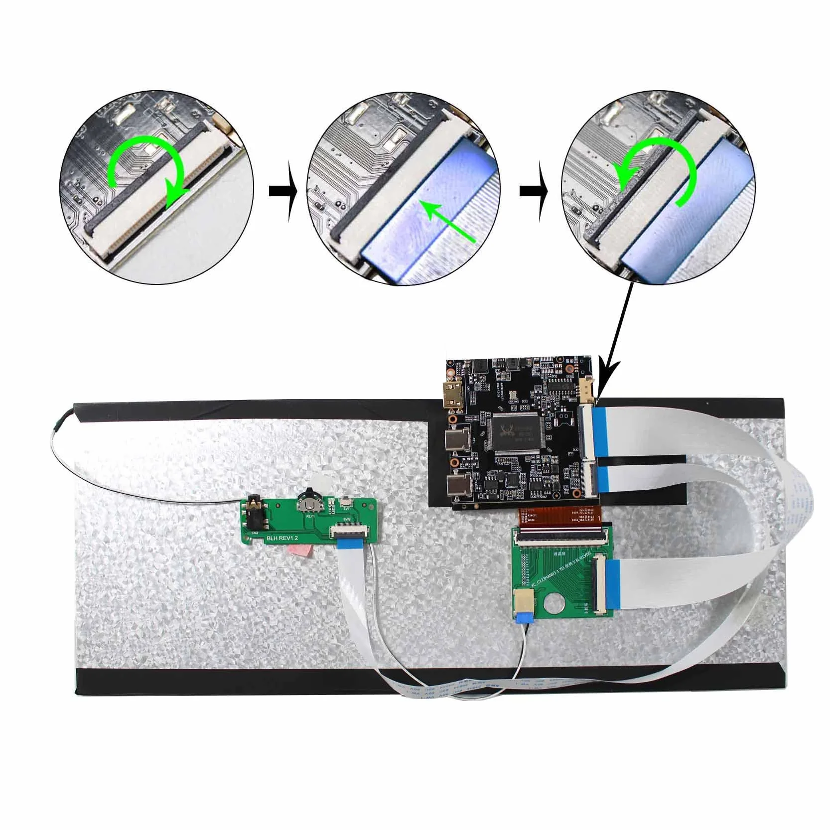 VSDISPLAY 12,3 cala 2400 x 900 2K IPS LCD szeroki ekran barowy USB C, do monitora markizy gamingowej/miernika samochodowego