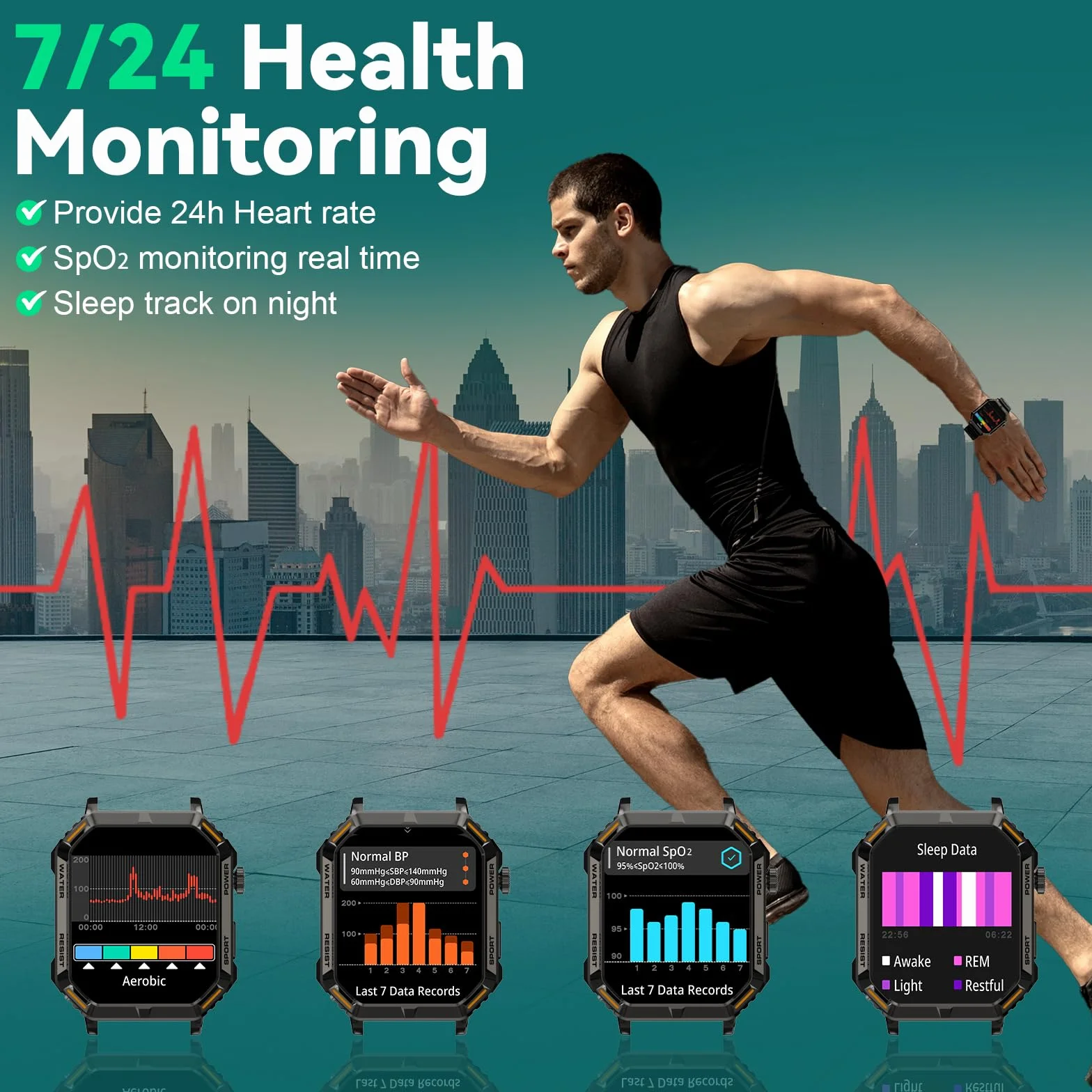 Inteligentny Zegarek Homailida dla Mężczyzn, HD 1,96" Cala, 200 Sportowych | Odbieranie/Wykonywanie Połączeń, Tracker Fitness z Pomiarem Tętna, Zdrowia i Snu, Kompatybilny z Systemami iOS i Android