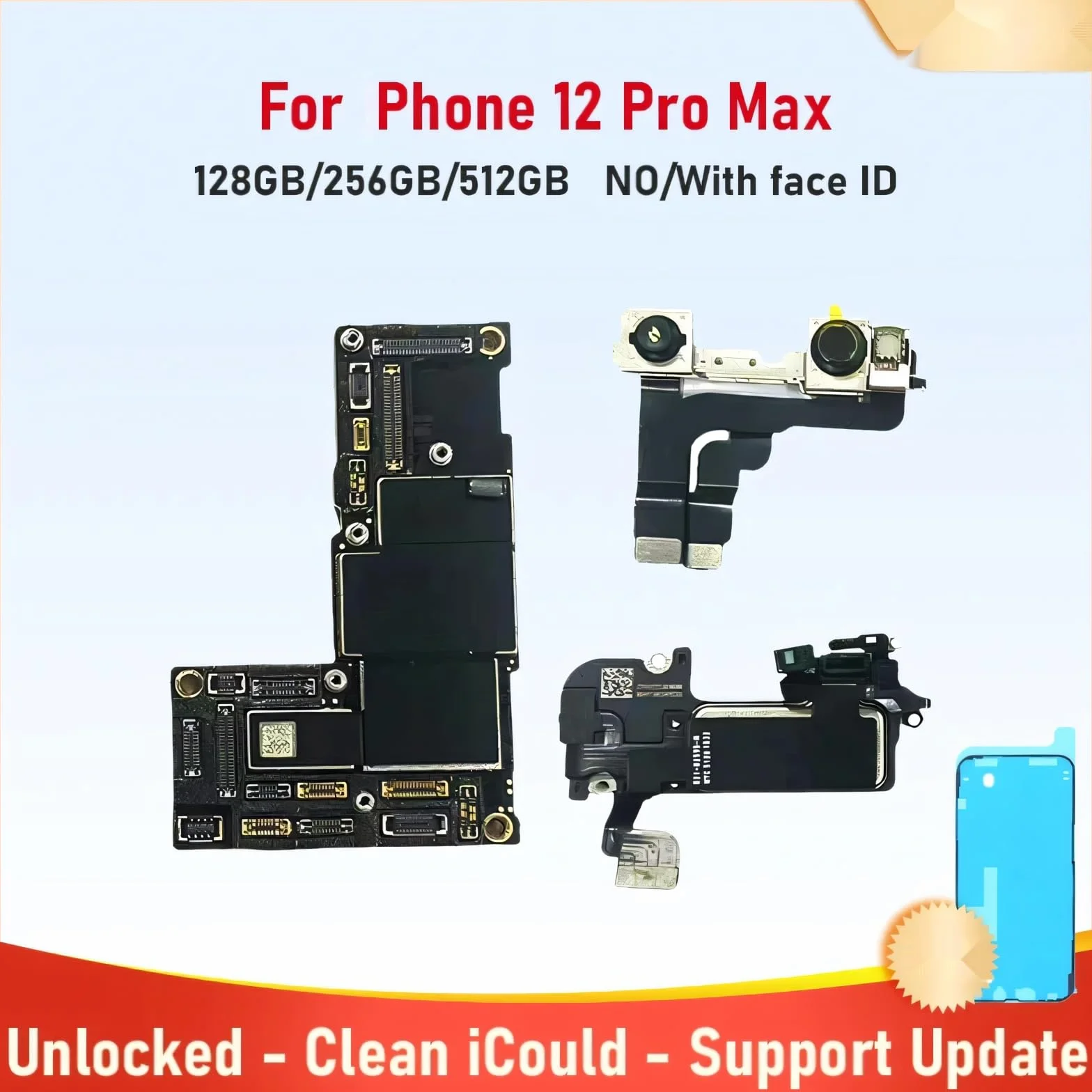 Karta logiczna 12 Pro Max 128 GB 256 GB 512 GB Opcja Face ID | | 8 GB, 5 GB | Z lub bez | Wyczyść iCloud | Odblokowany(12PM 512G FACE ID)