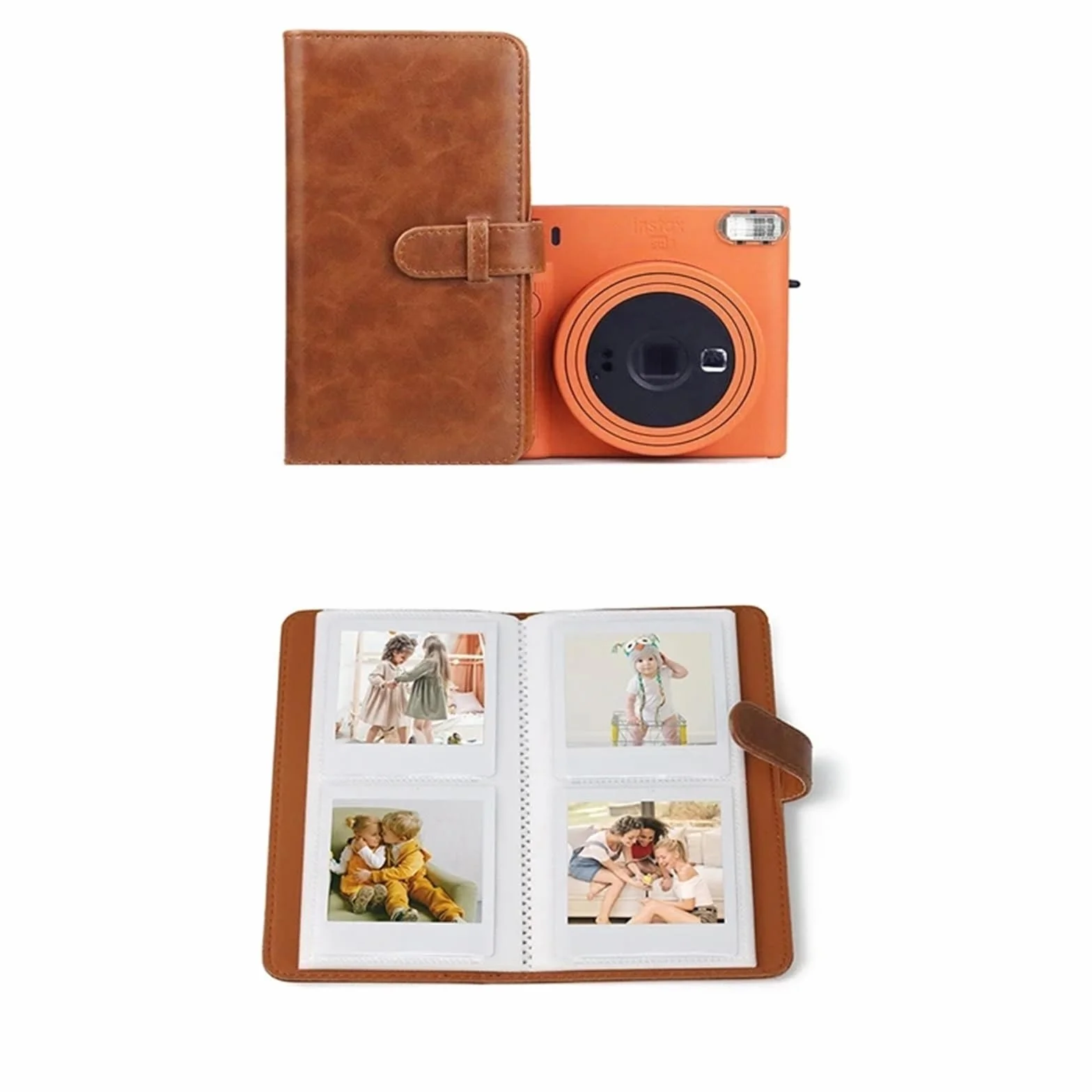 80 kieszeni retro album fotograficzny PU pasuje do kwadratowej folii do Fujifilm