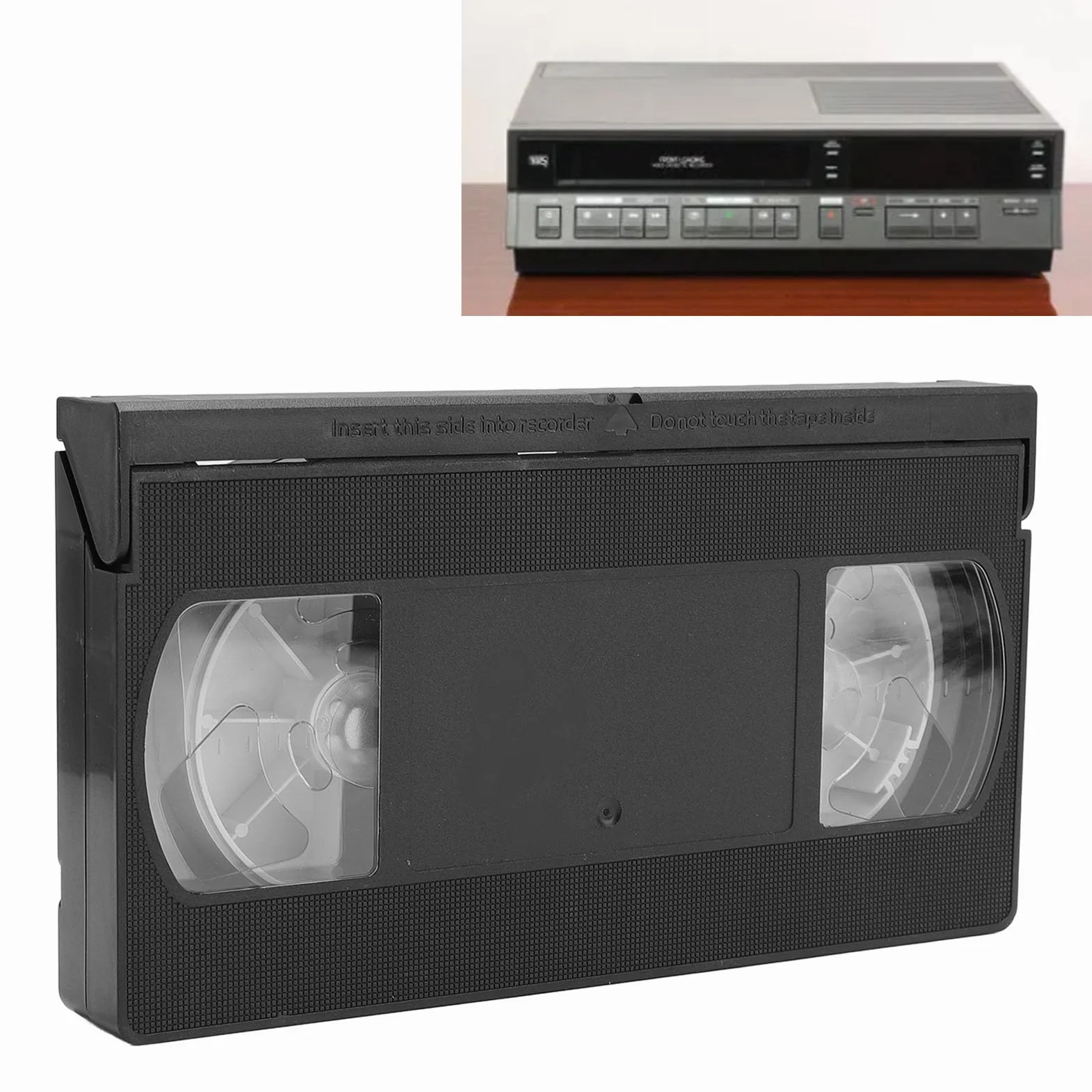 Zestaw do czyszczenia głowic magnetowidów VHS/VCR, Zestaw do czyszczenia głowic magnetowidów VHS, Technologia sucha bez konieczności stosowania płynów, czarna