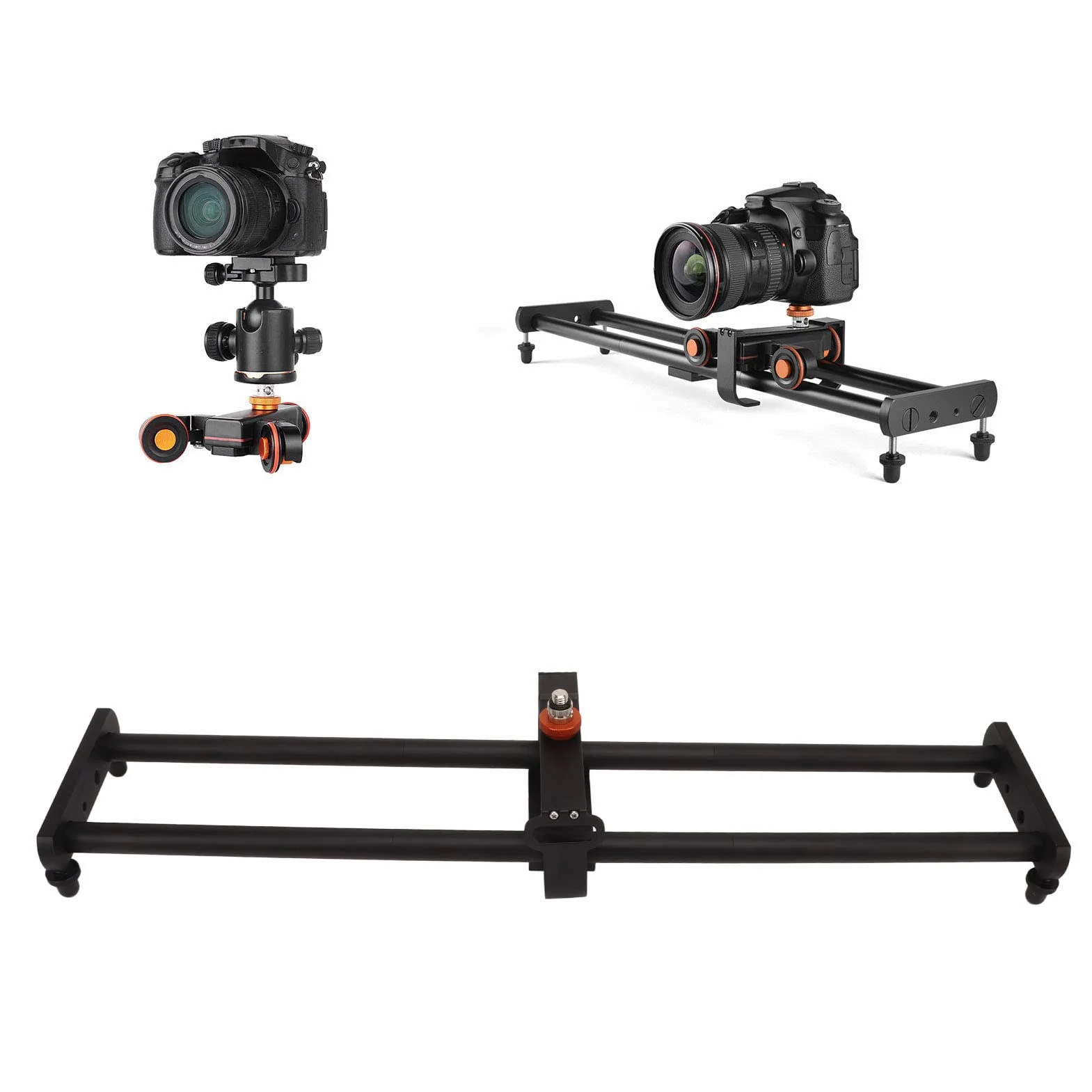 Camera Slider Dolly, 60 Cm Zmotoryzowany Suwak do Aparatu, Suwak Wideo, Tryb Wideo i Fotografia Poklatkowa, Zmotoryzowany Ręczny Suwak Aparatu i Sterowanie Ruchem, ELPRICOMKPWD8ZX2H