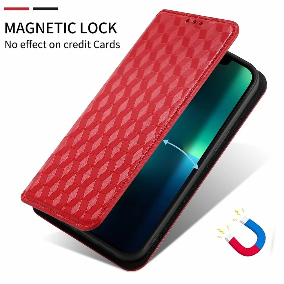 Generic etui kompatybilne z Samsung Galaxy A37 (kolor: fioletowy) etui magnetyczne z klapką ze skóry z włókna węglowego
