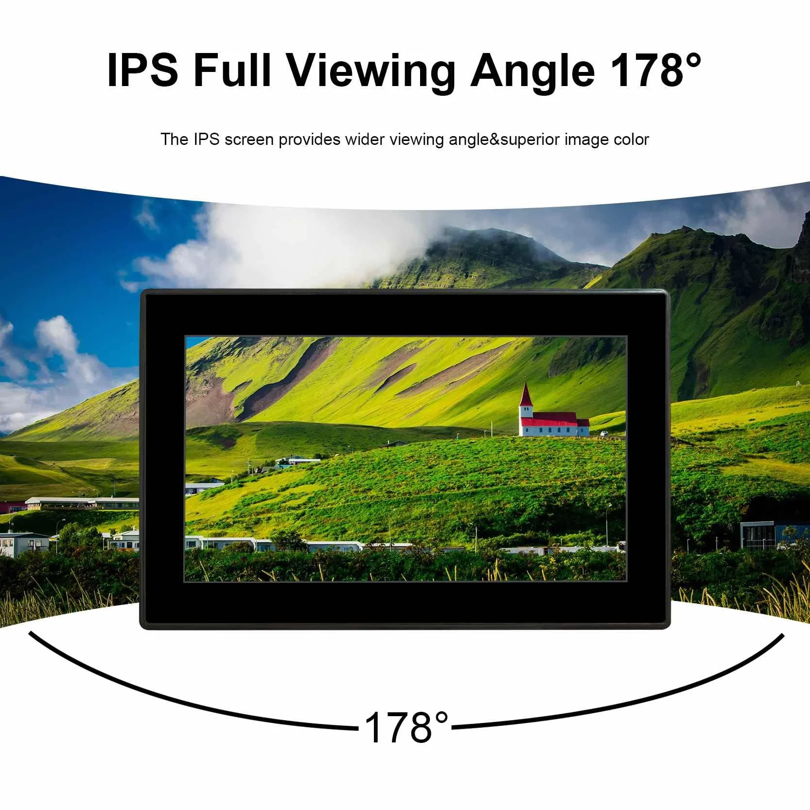 VSDISPLAY Przemysłowy ekran dotykowy o przekątnej 7", IP65 panel przedni, 1024 × 600, 350 nitów, pojemnościowy 10-punktowy dotykowy, duży zakres temperatur, aluminiowa obudowa