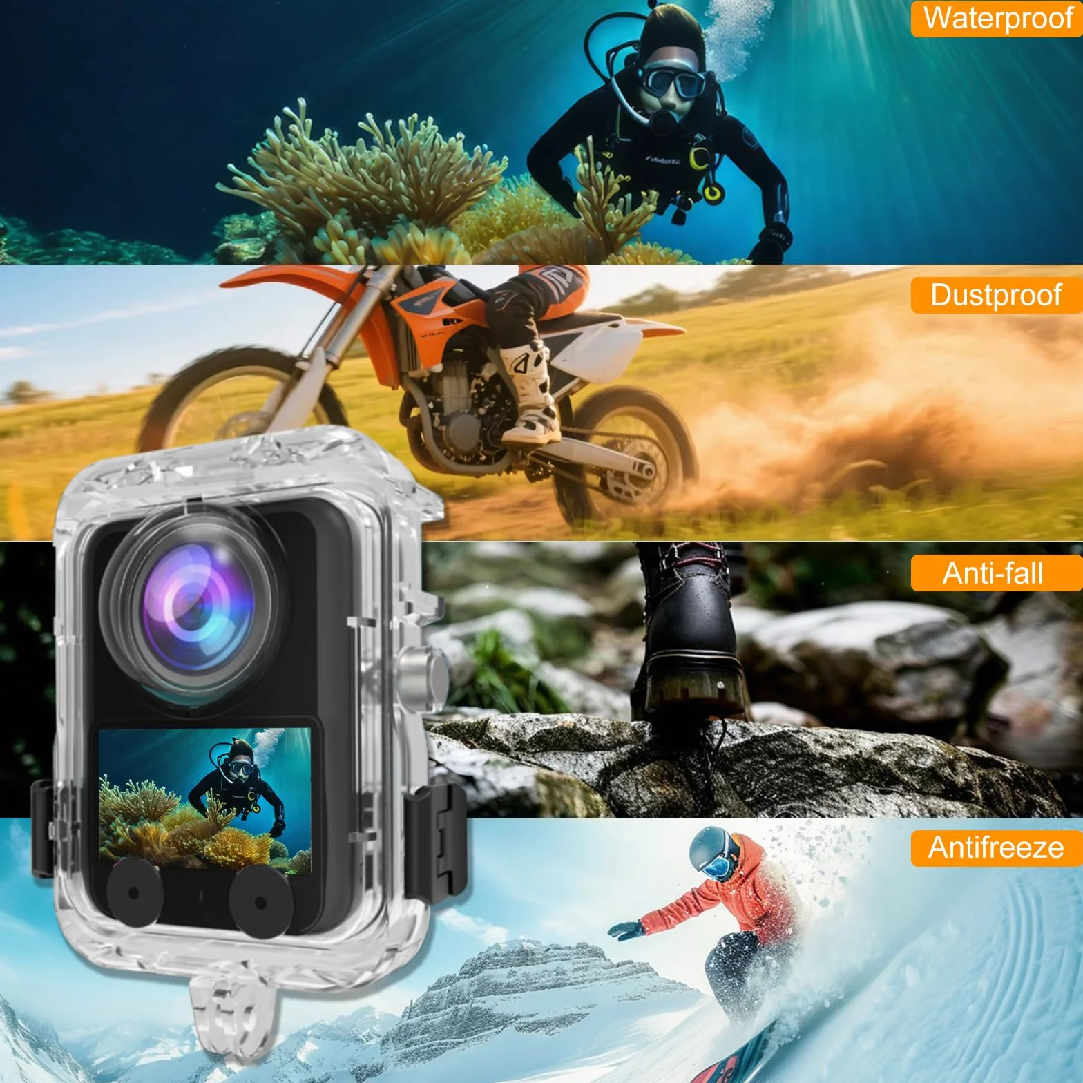 Wodoodporna obudowa do nurkowania dla DJI Osmo 360, 40M obudowa do aparatu podwodnego