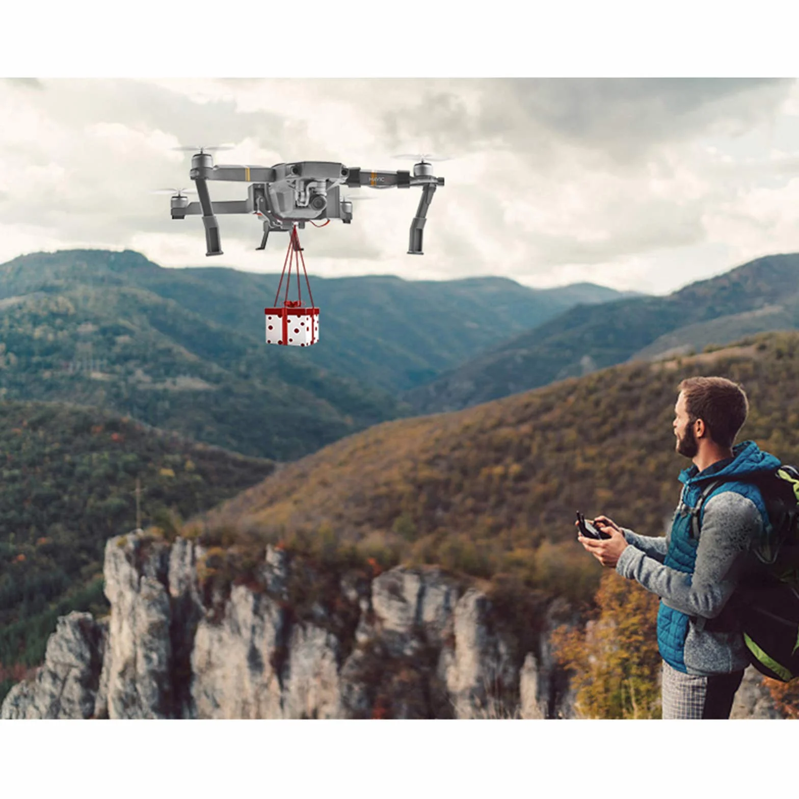 System zrzutu drona z podwoziem do DJI Mavic Pro światłoczuły miotacz transport dostawa ładunek urządzenie do zrzucania powietrza rozszerzone nogi