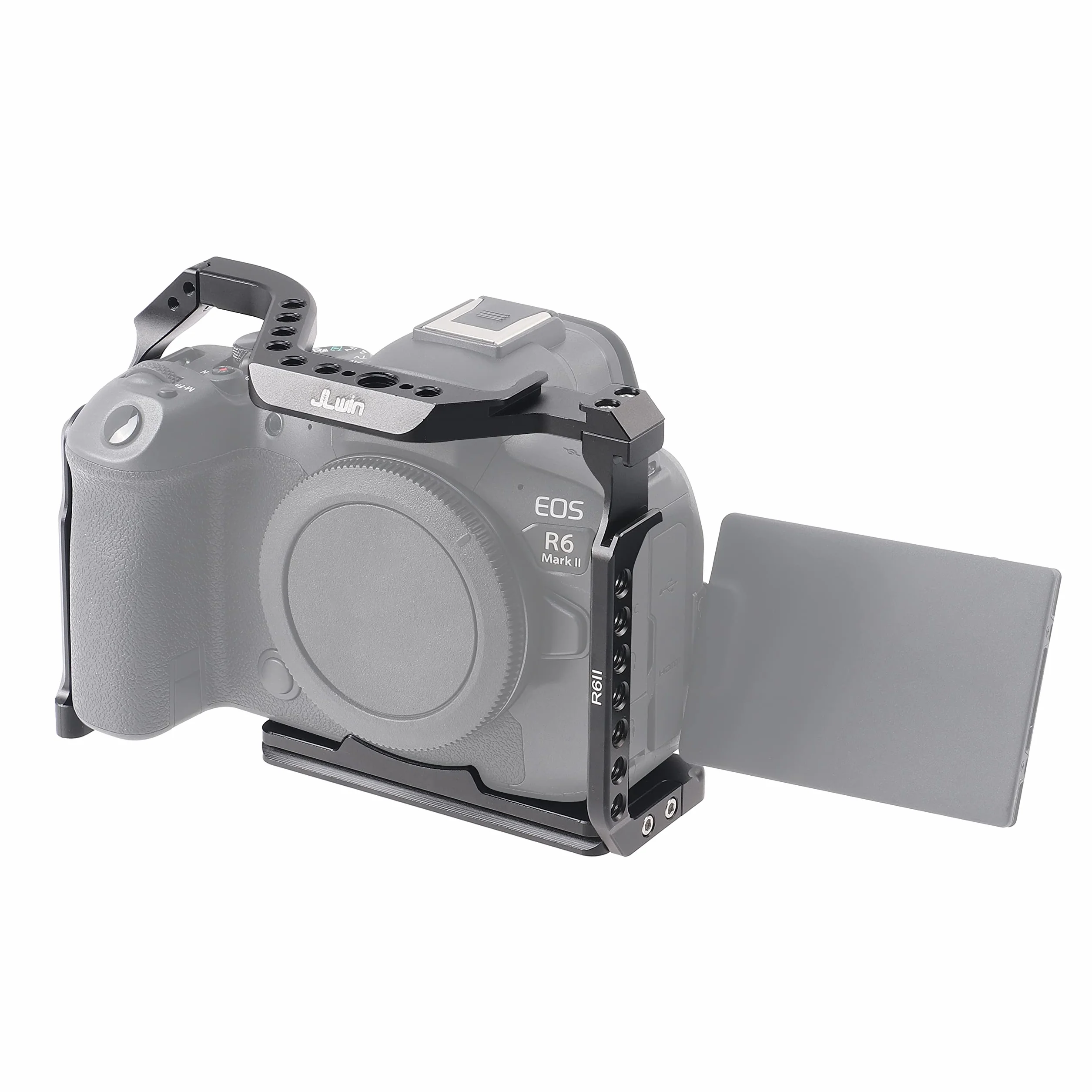 FOTGA Klatka na aparat Canon EOS R6 Mark II, górny uchwyt, ze stopu aluminium, video vlogging, kamera rig, z płytką do szybkiego montażu do Arca Swiss Standard