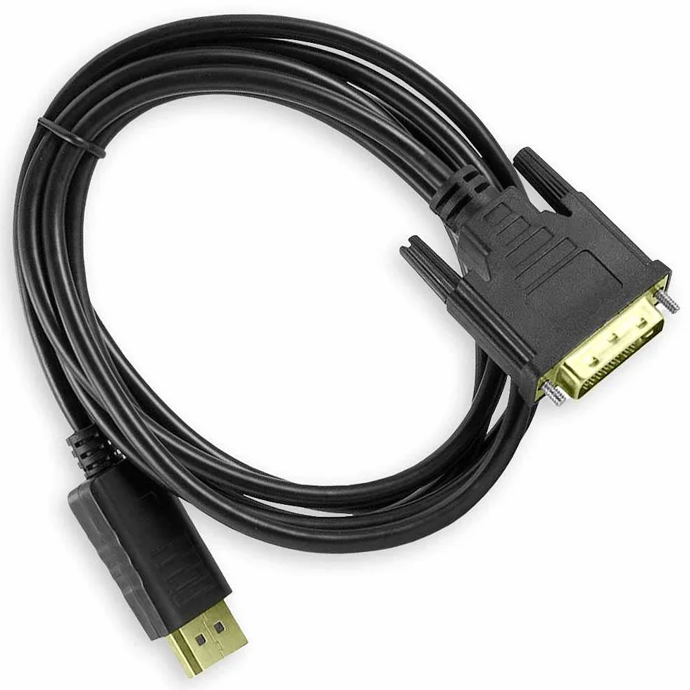 OcioDual Cable DisplayPort a DVI 1,8m Męski Czarny Przetwornik wideo Full HD 1080p do telewizora PC Notebook