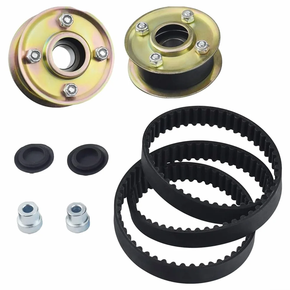 QOXEZY 131-4509 125-2532 Koło pasowe kosiarki i zestaw paska 120-3335 do pokładu dla Toro 76 cm do TimeMaster 76 cm, akcesoria do kosiarki, zawiera 2 x koło pasowe, 1 x pasek