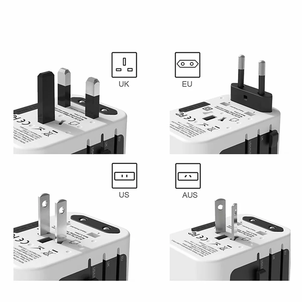 International Plug Converter, Universal Usb. Converter Socket, International Plug Converter Blisko, (Color : E)