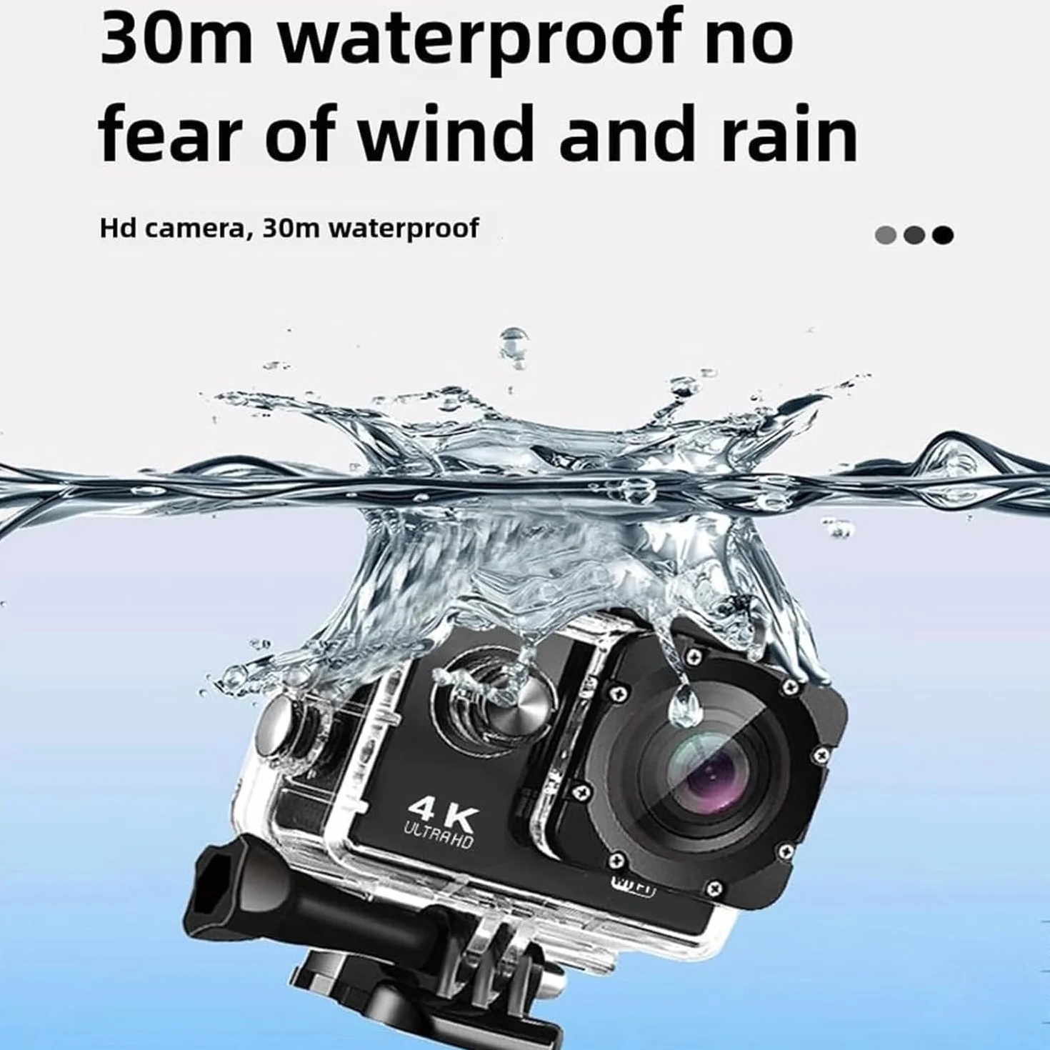 Roamix Vision kamera sportowa 4K, ulepszona kamera WiFi 2026 170°, ultra szerokokątna, outdoorowa, wodoodporna, sportowa kamera wideo dla entuzjastów fotografii i nurkowania, złota, 64 g