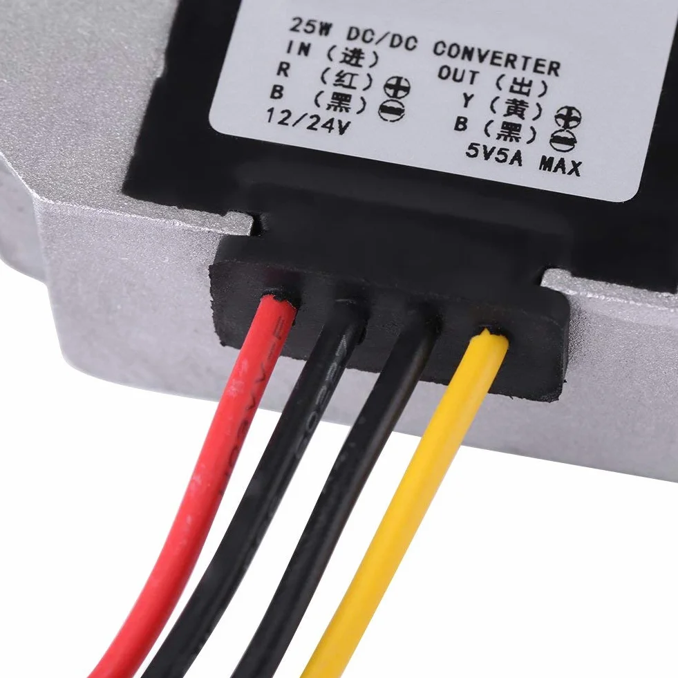 Przetwornica DC-DC 12V/24V do 5V 5A 25W przetwornica napięcia do zasilania samochodowego