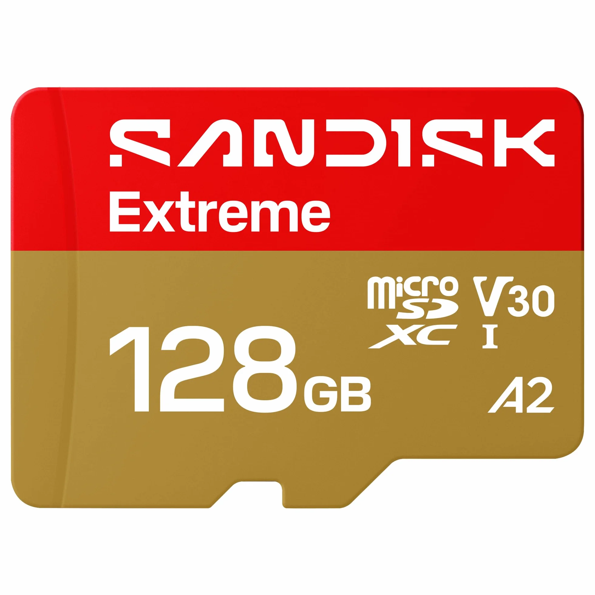 SANDISK Extreme Karta microSDXC UHS-I + SD Adapter, 128 GB (prędkość odczytu do 245 MB/s i prędkość zapisu do 120 MB/s, wideo 5,3 K, C10, V30, U3, A2)