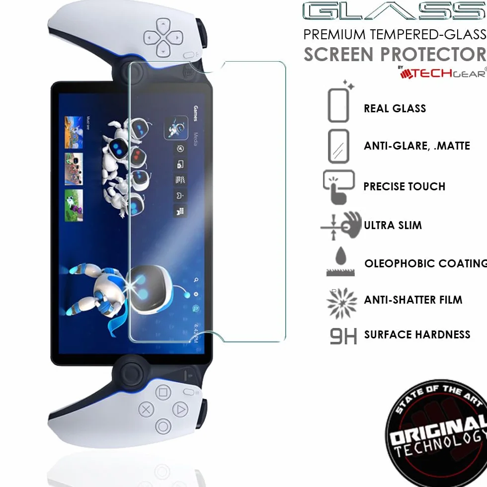 TECHGEAR Antyodblaskowa szklana osłona do PS Portal (2 szt.) matowe osłony ekranu ze szkła hartowanego [twardość 9H] [odporne na zarysowania] [bez pęcherzyków powietrza] do pilota Sony PlayStation