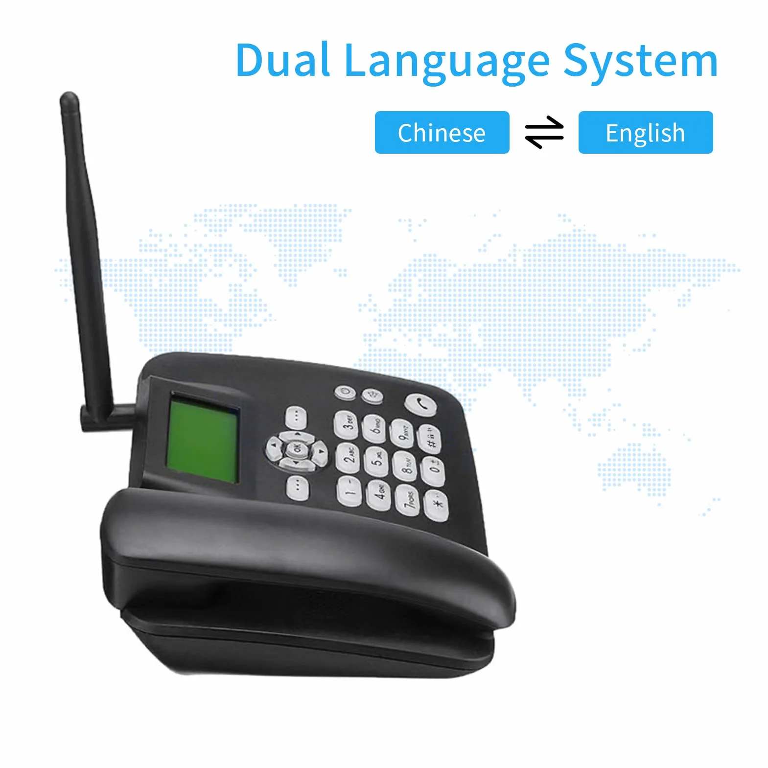 Bezprzewodowy telefon stacjonarny 4G GSM 850/900/1800/1900 MHZ karta SIM bezprzewodowy telefon z anteną radiową budzik funkcja SMS do domu centrum telefonicznego biuro