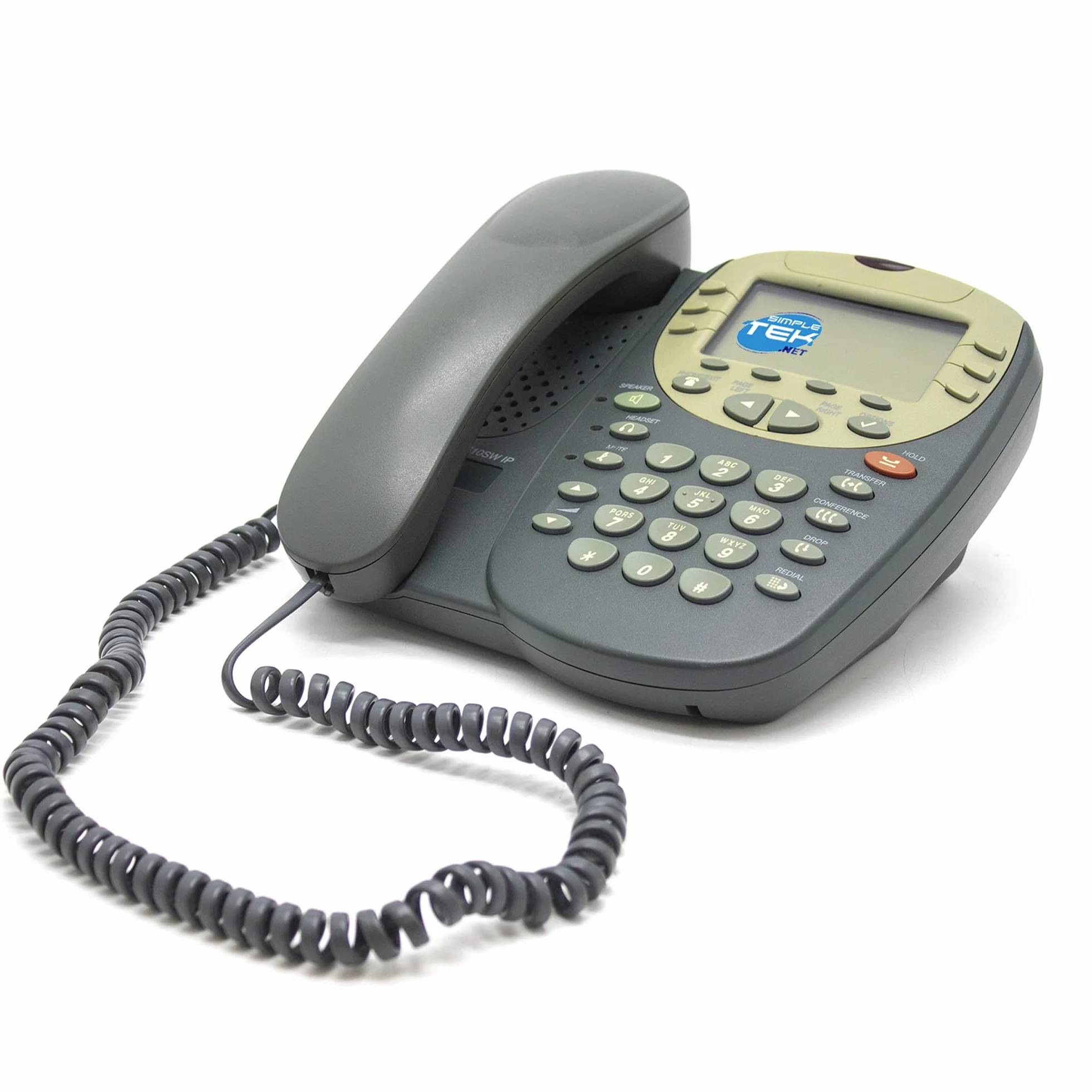 SIMPLETEK - PoE PoE VoIP Stały telefon IP 4610SW dla firm, biura i centrum telefonicznego, zestaw głośnomówiący, konferencja, zasilacz w zestawie (odnowiony)