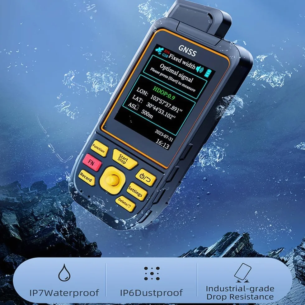 Ręczny lokalizator GPS, miernik lądowy GPS o wysokiej dokładności, z kolorowym ekranem 9 cm, pomiar w czasie rzeczywistym, IP6, pyłoszczelny, do eksploracji w terenie, żołnierzy Gauss, wędkarstwa
