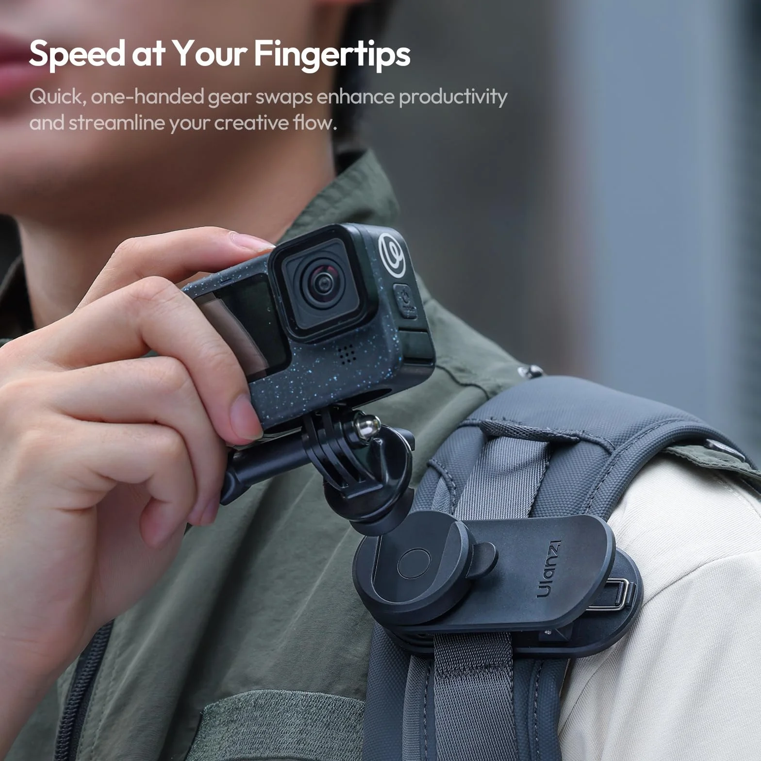 ULANZI CK02 Cka szybkie zapięcie do aparatu DJI Osmo Pocket 3, magnetyczny uchwyt do Osmo Pocket 3, z gwintem 1/4 cala do kamer sportowych, adapter rozszerzający