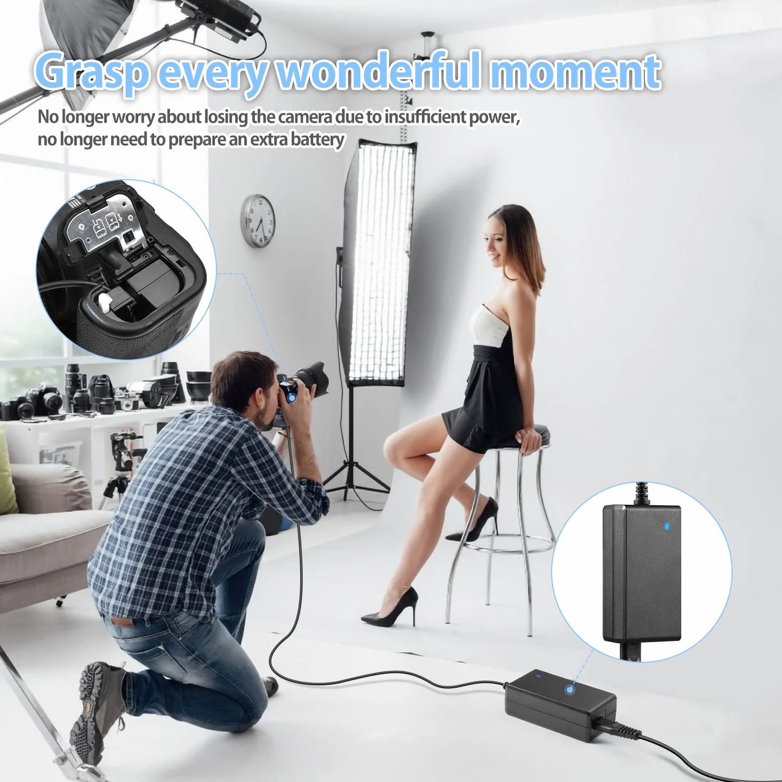 ENEGON NP-FZ100 Dummy Battery AC-FZ100 DC Coupler Adapter Kit kompatybilny z Sony A6600, A7C, A7III, A7RIII, A7RIV, A9, A9R, A9S, Alpha 9, Alpha 9R, Alpha 9R, Alpha 9S, Alpha 9S, kamera cyfrowa