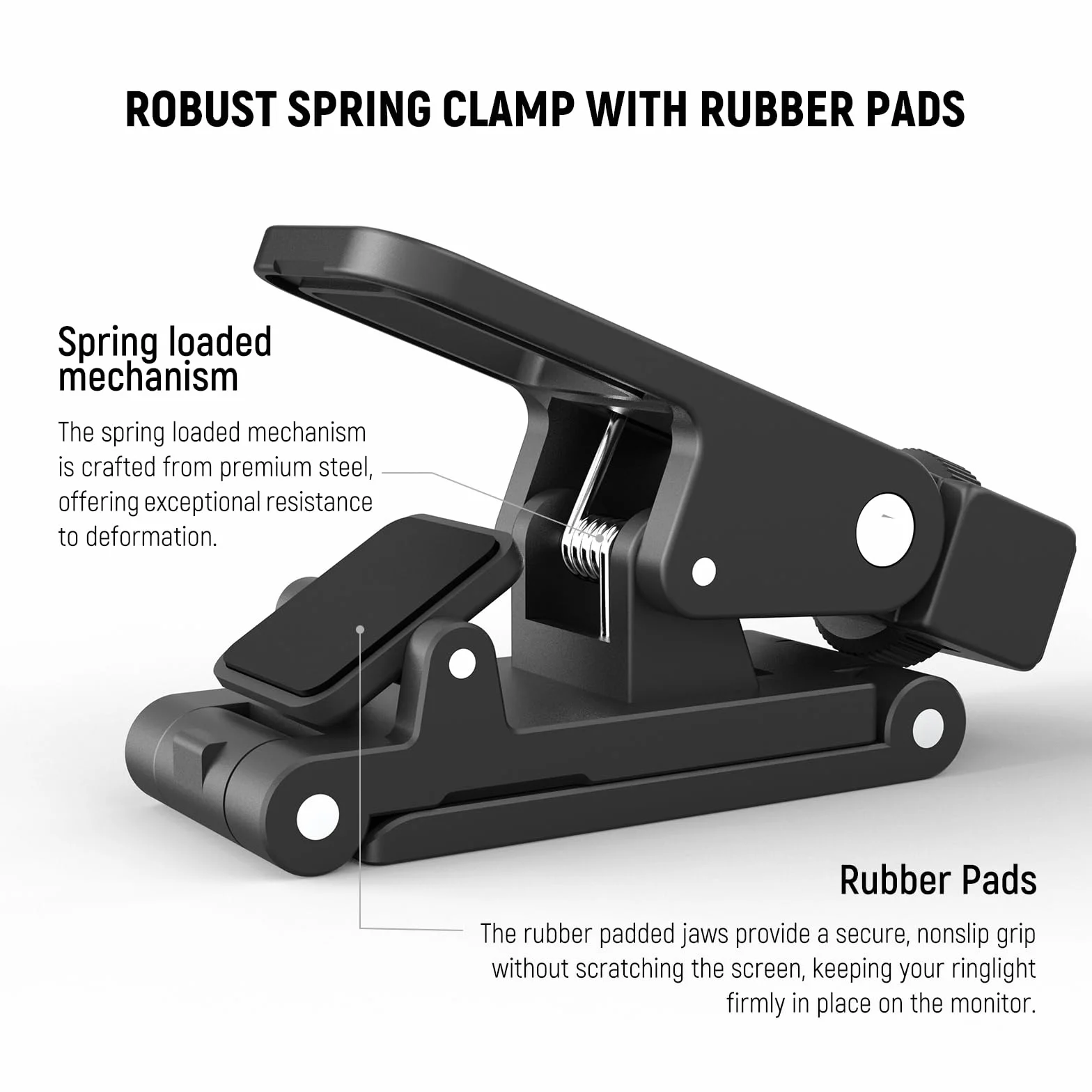 NEEWER Basics 2 szt. Monitor Top Mount Clamps, 1/4" Śruba do kamery internetowej Selfie Obręcz światła, 0,71 cala/18 mm Jaw 180° Tilt Mobilny Klip Uchwyt do Nagrywania Wideo Streaming Komputera