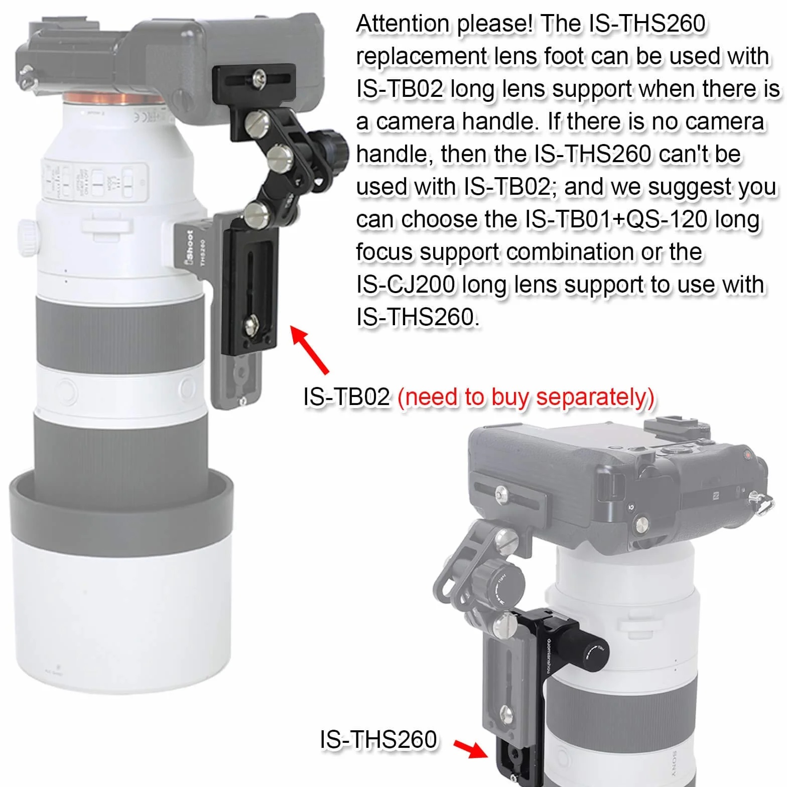 Sony FE 200-600 mm f/5,6-6,3 G OSS Wymienna stopka obiektywu, całkowicie metalowy kołnierz obiektywu aparatu, stojak na pierścień mocujący statyw, wymienna podstawa, wbudowana płytka szybkiego