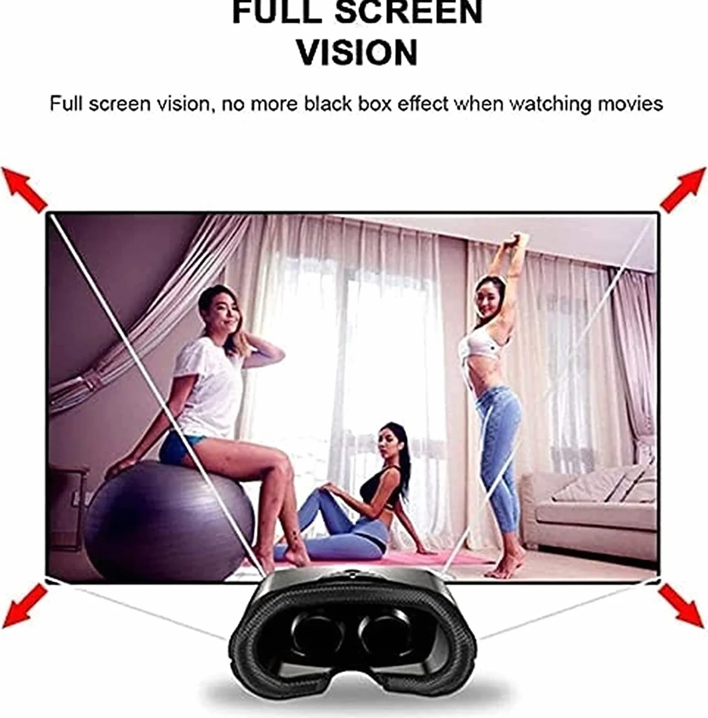 Vr Glasses VR Headset Virtual Reality VR 3D Glasses Incl 3D Virtual Reality Goggles Adjustable VR Glasses-120 Degree Wide-Angle Lens Maximum 7-inch Screen