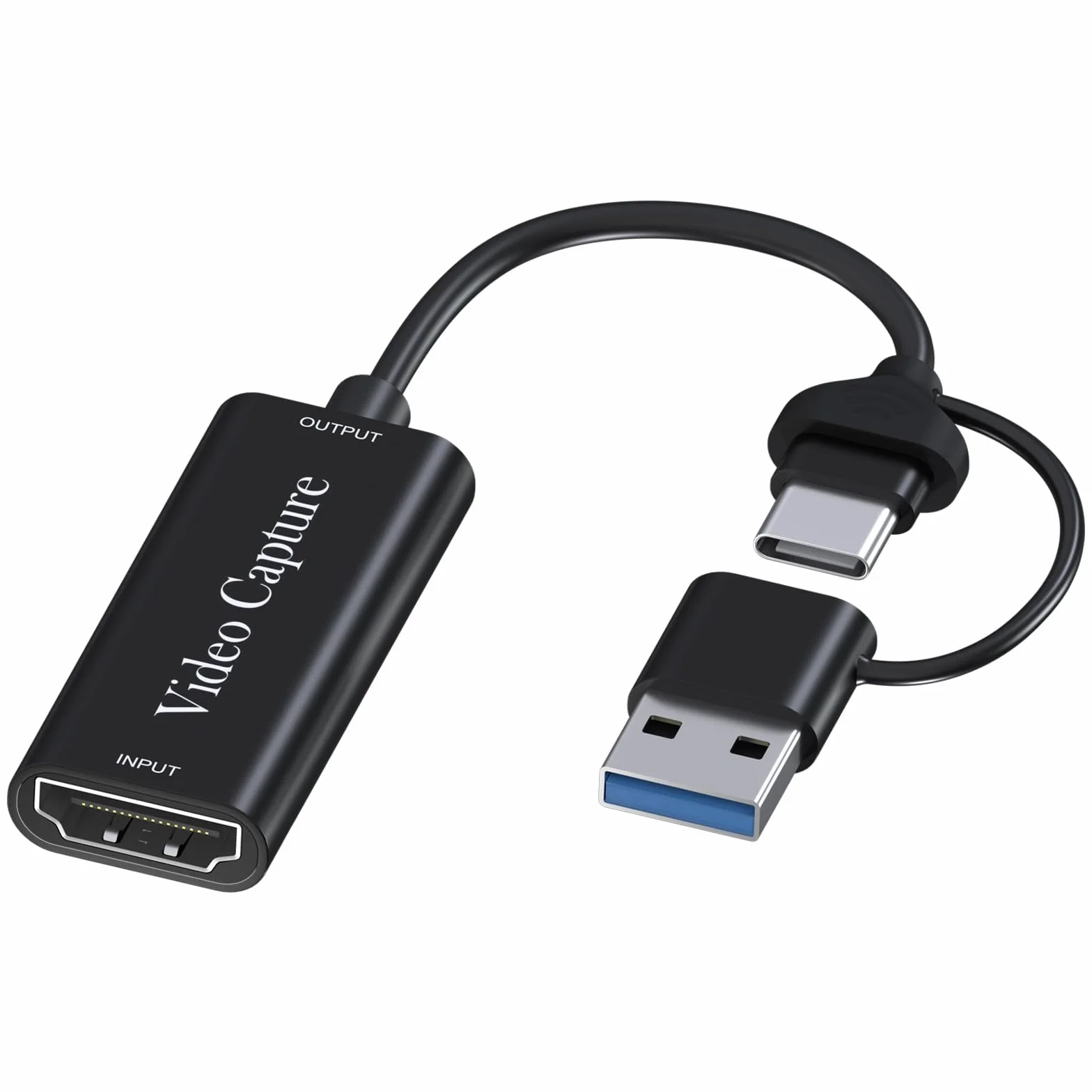 Karta do Przechwytywania Wideo USB-A/USB-C 3.0 do HDMI firmy MMOBIEL – 60FPS Max 4K In 1080p Out - Karta do Nagrywania Wideo - do Strumieniowania na Żywo - Kompatybilny z PS5/4, Xbox, Switch, PC etc.