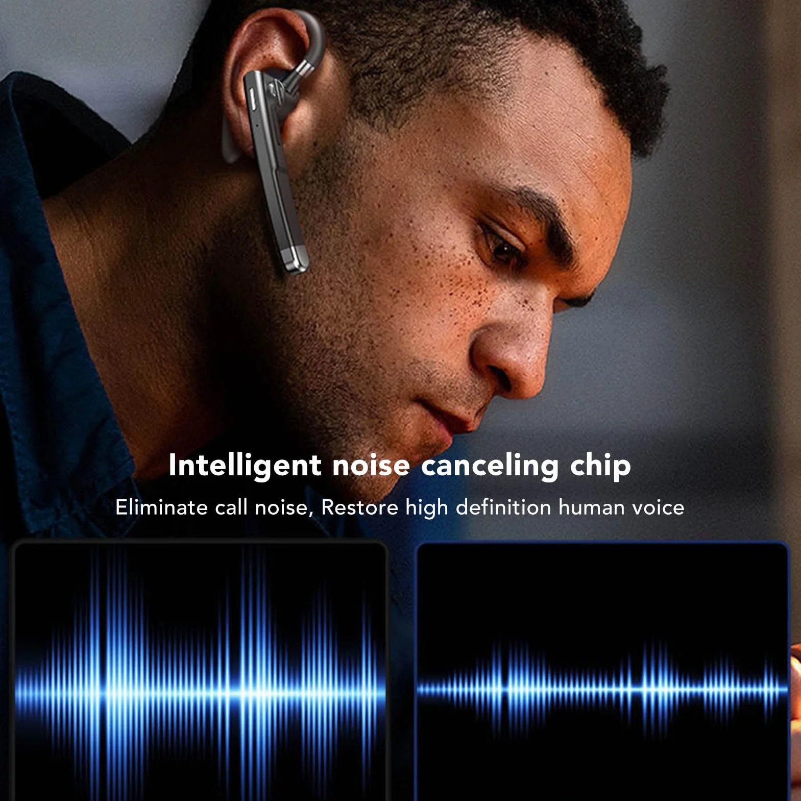 Słuchawki Bluetooth 5.1 wodoodporne z wyświetlaczem i redukcją szumów