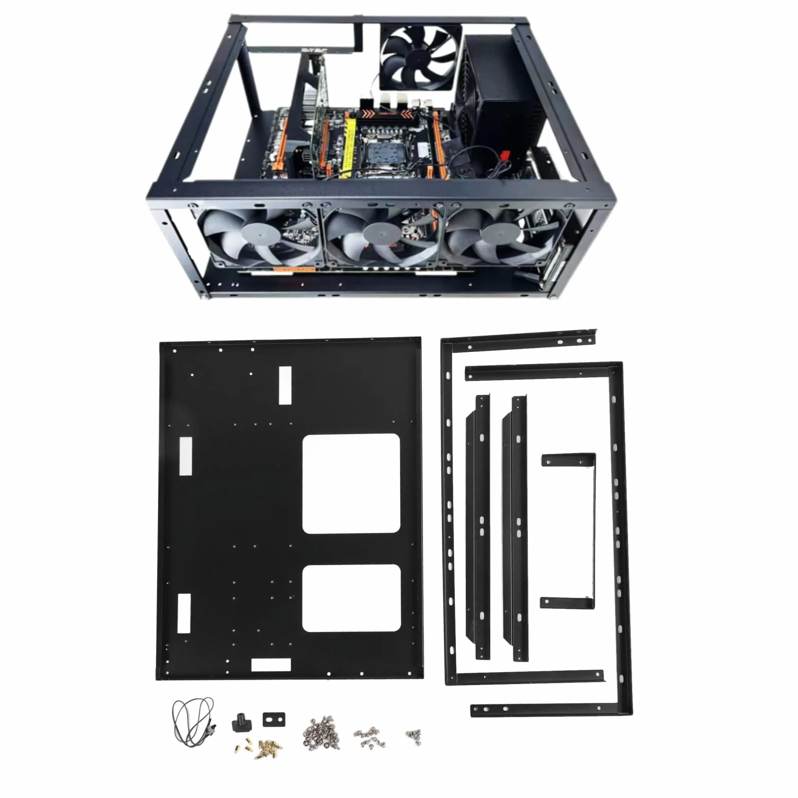 XUMIUZIY DIY Gaming Computer Computer, Otwórz Stojak na obudowę dla Płyt Głównych ATX E-ATX M-ATX ITX, Stojak Komputerowy dla X79 X99