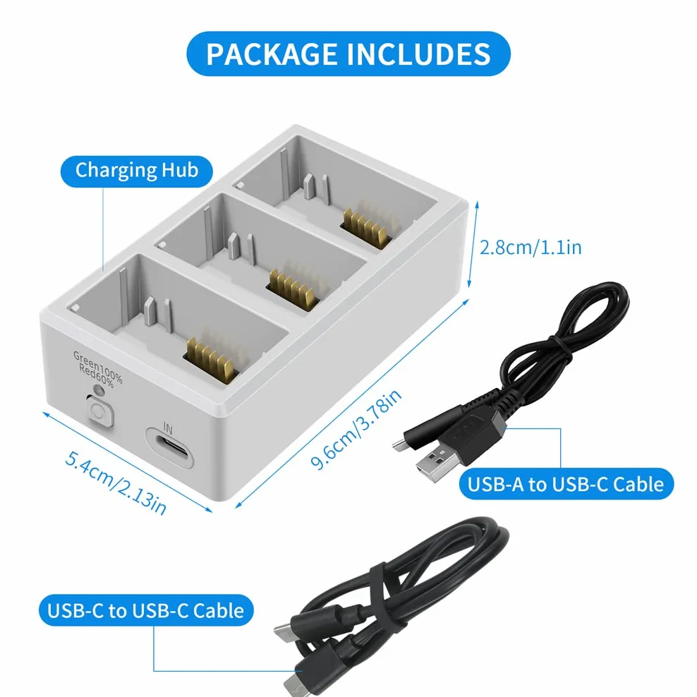 Szybka ładowarka do DJI MINI 5 Pro/Mini 3 Pro stacja ładująca Chargging Butler, akcesoria do drona, ładowarka MINI 5 Pro z kablem typu C do ładowania do 3 akumulatorów